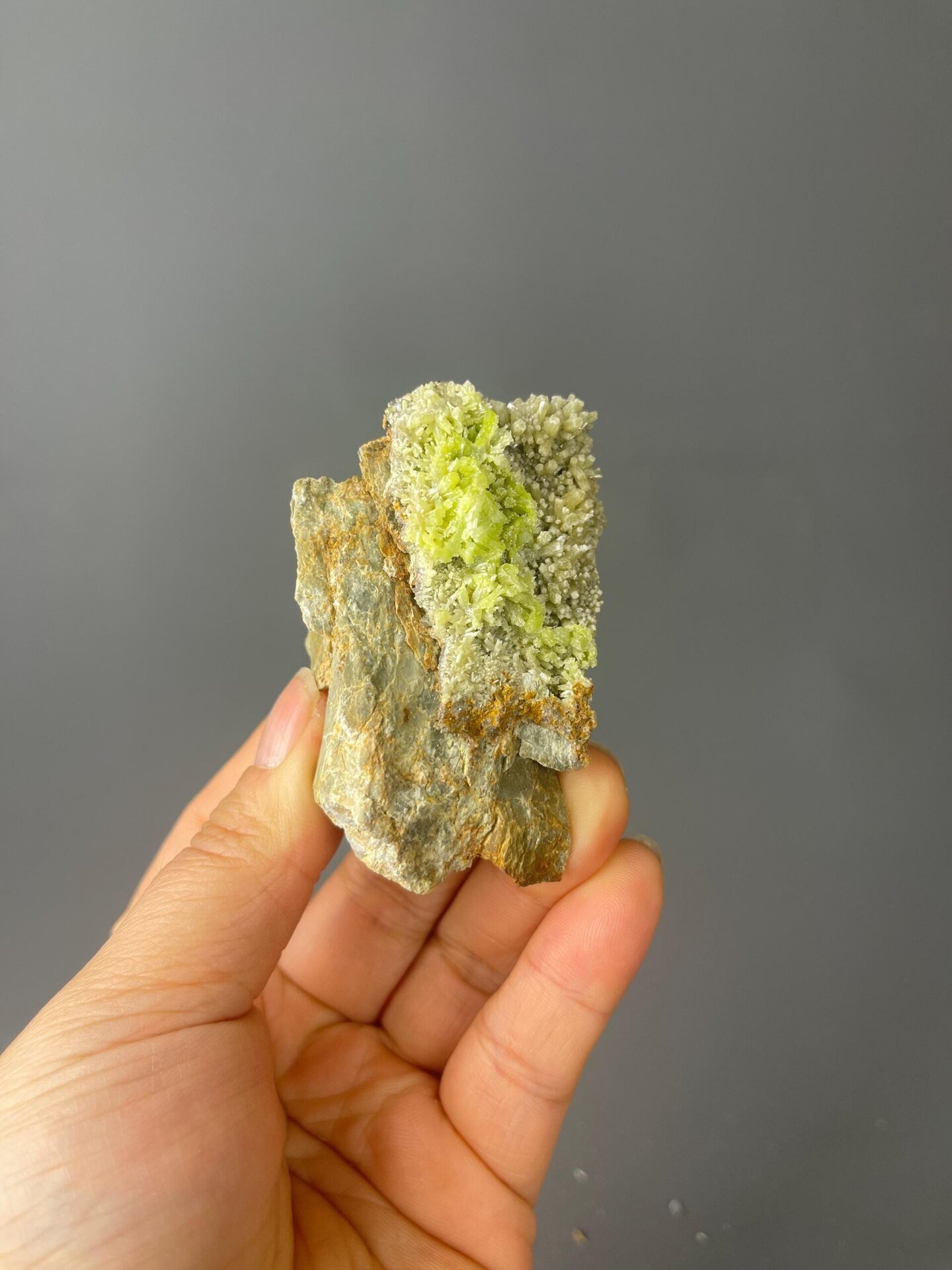 Guangxi pyromorphite mineral specimen under studio lighting