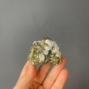 Chalcopyrite and Calcite Crystal Cluster - Iridescent Rainbow Hues - Nature's Artistry - Ideal for Collectors