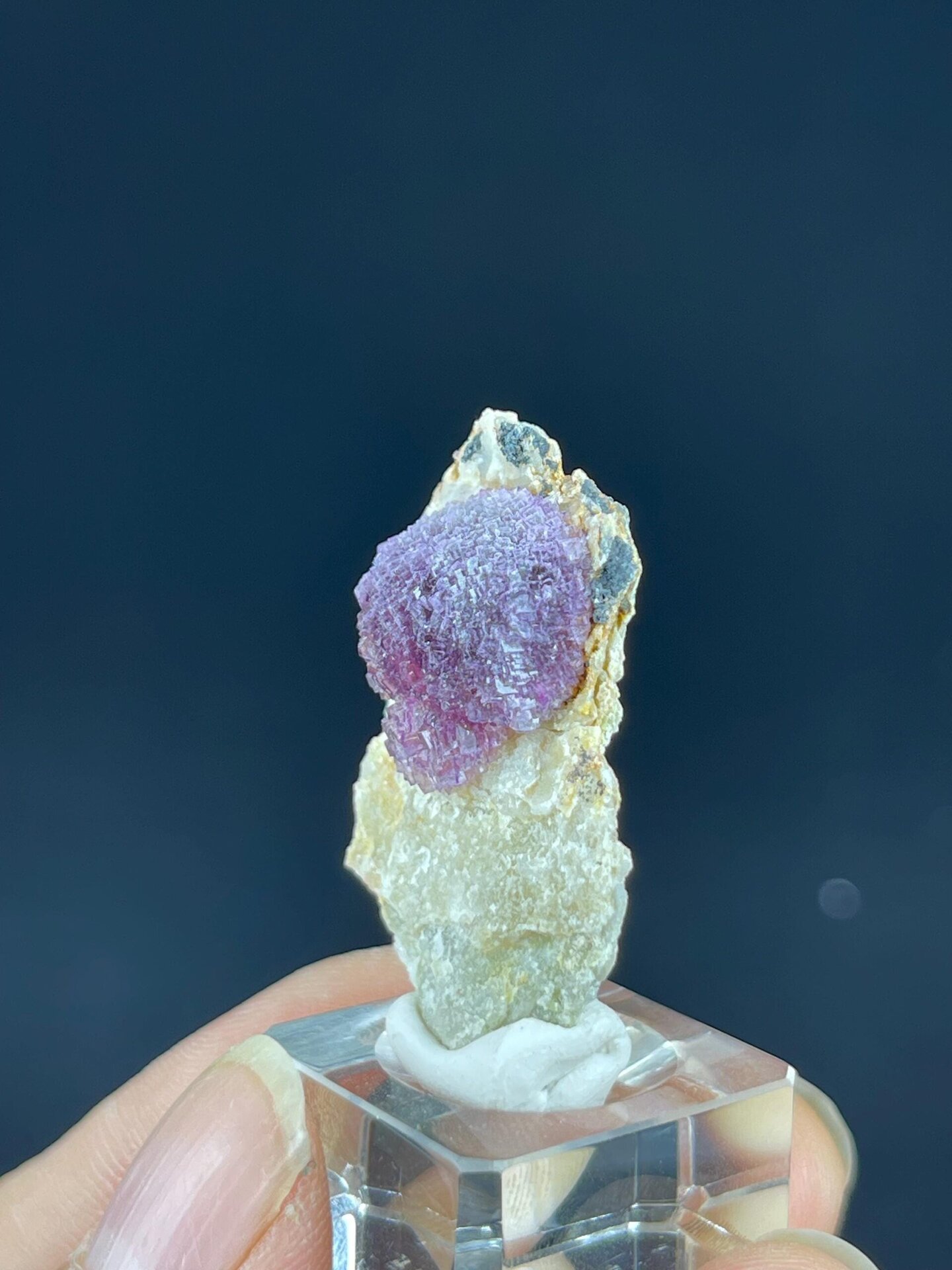 Jiangxi botryoidal fluorite under studio lighting