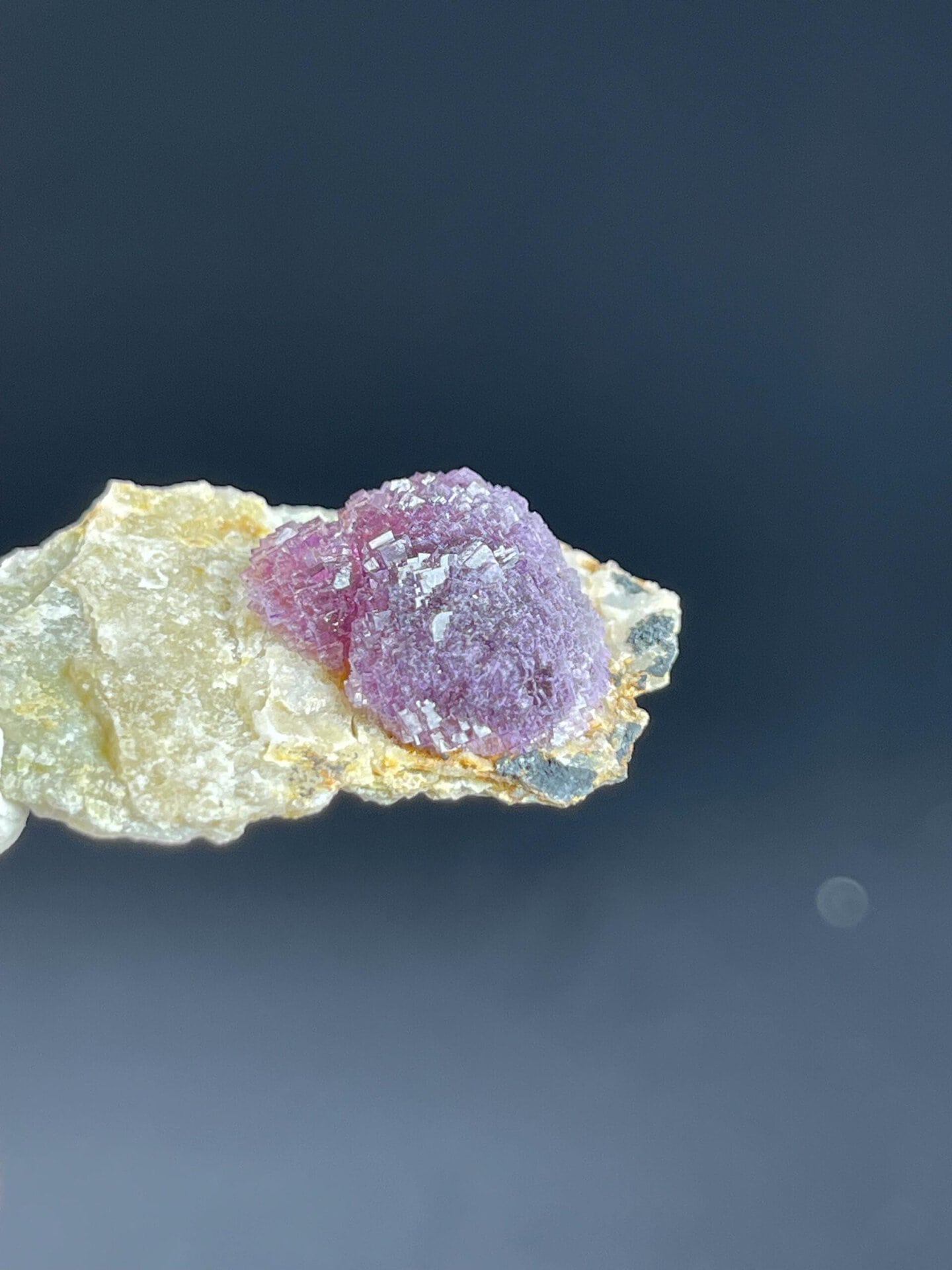Back view of botryoidal fluorite cluster