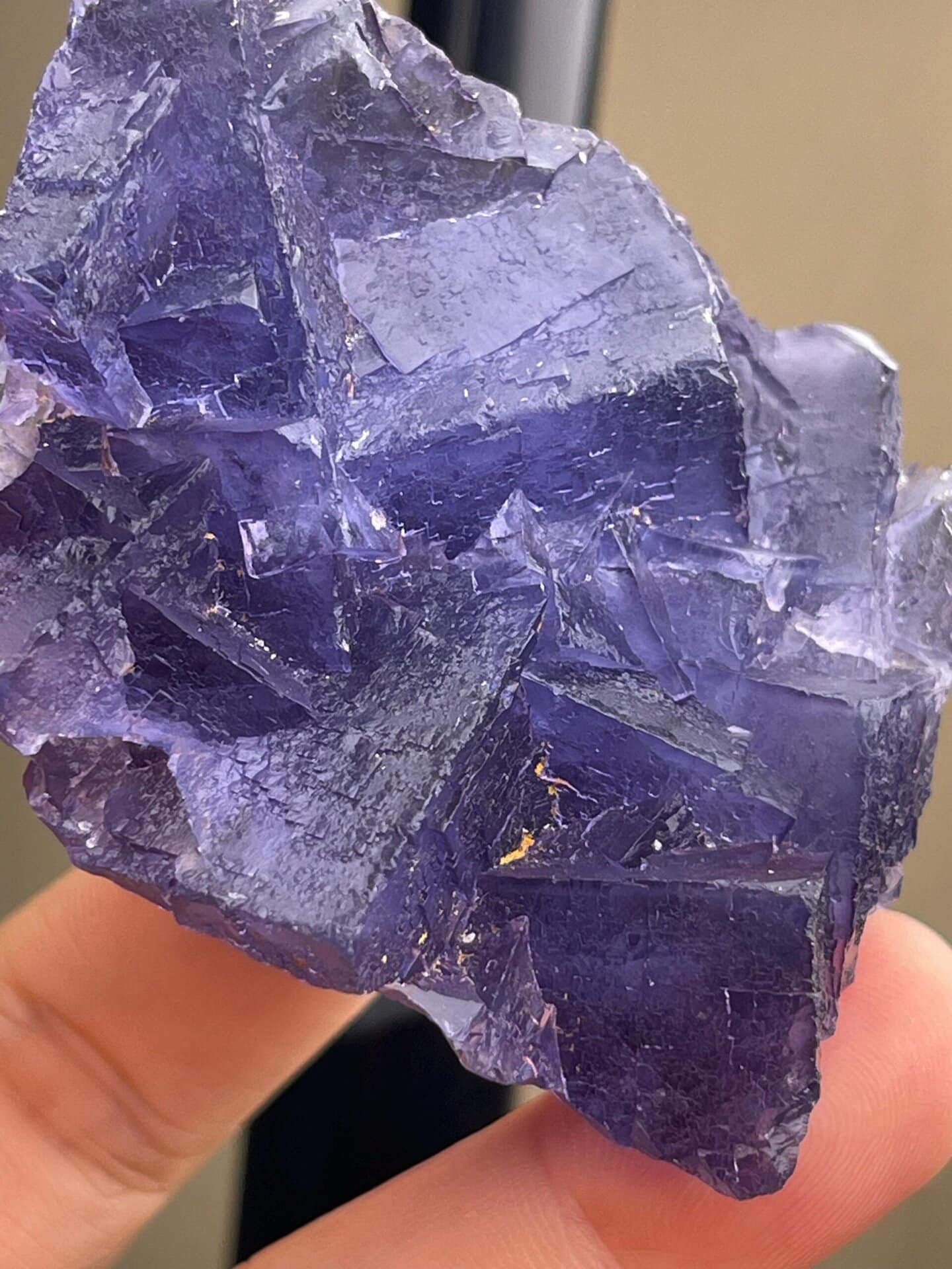 Natural purple fluorite specimen full mineral view