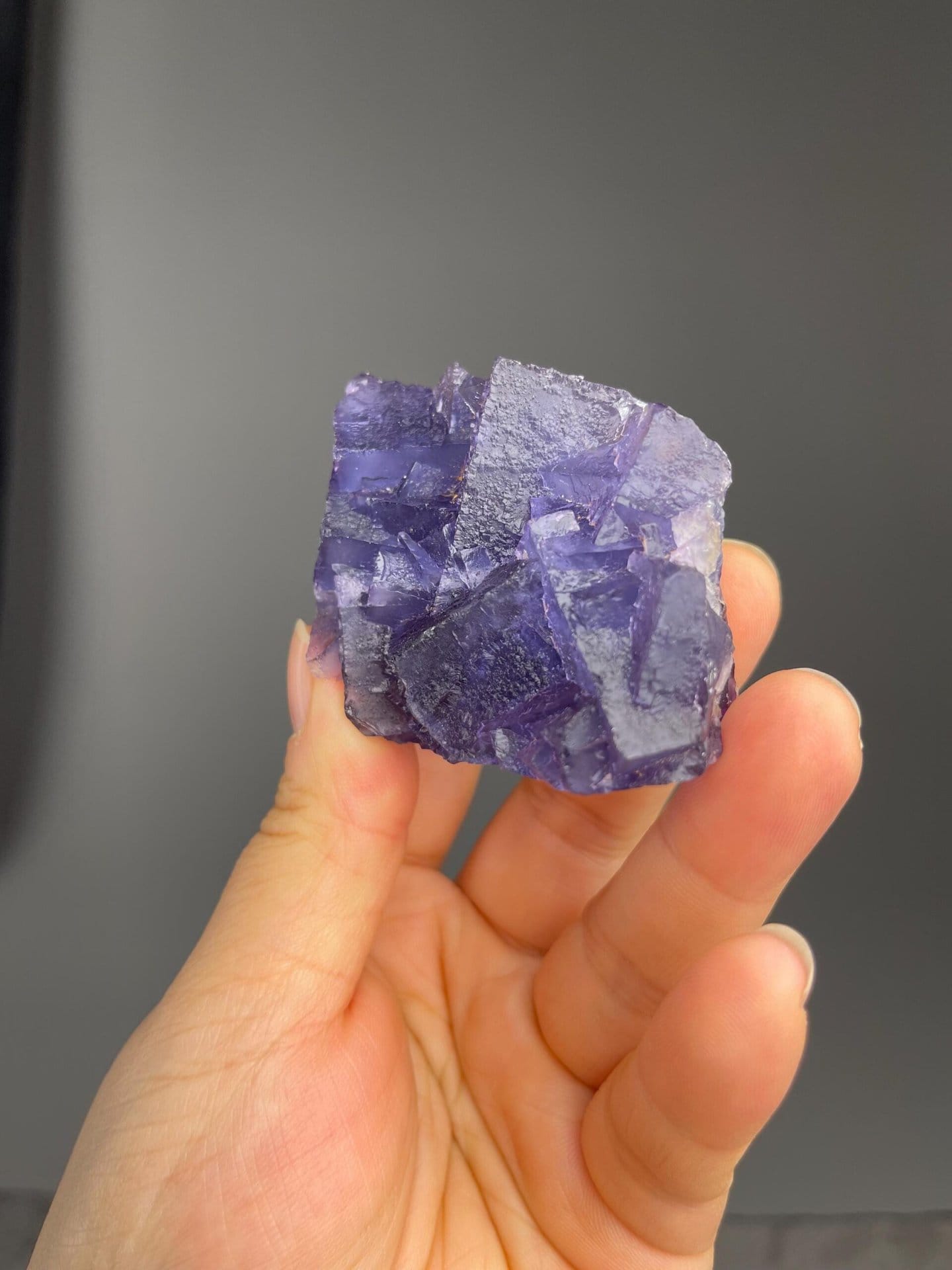 Back view of fluorite crystal matrix base