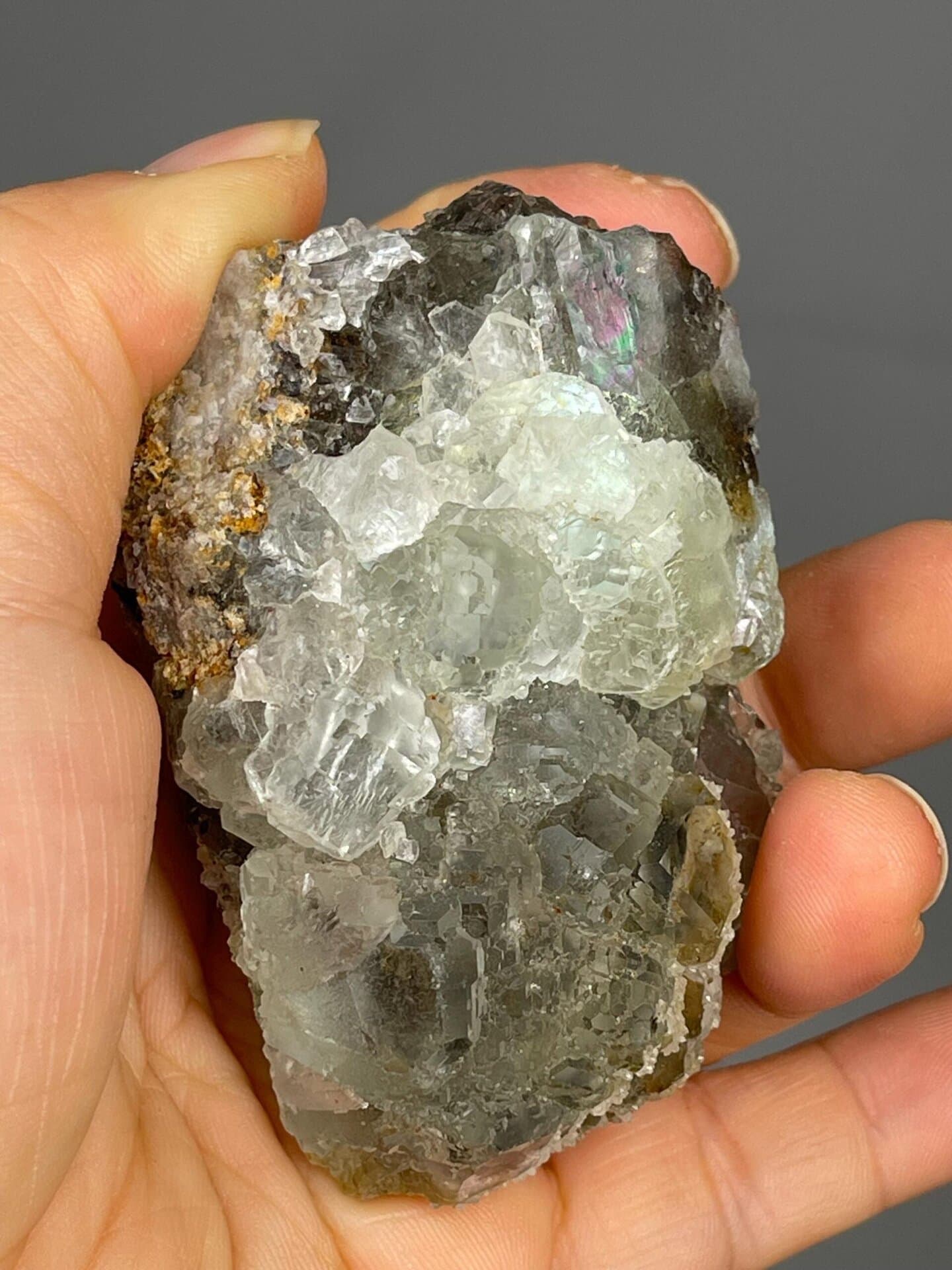 Natural matrix supporting green fluorite cube
