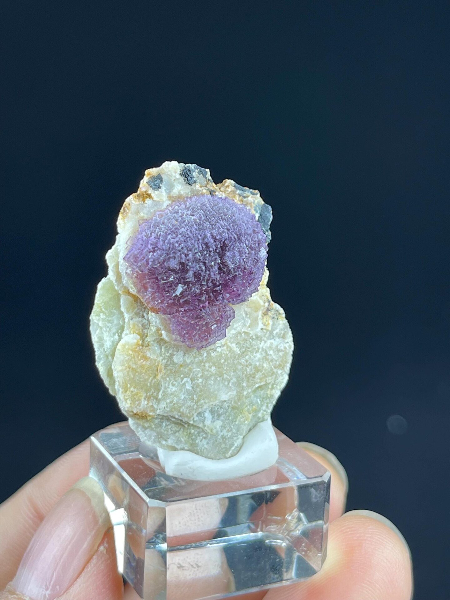 Botryoidal habit of fluorite resembling bayberry fruit