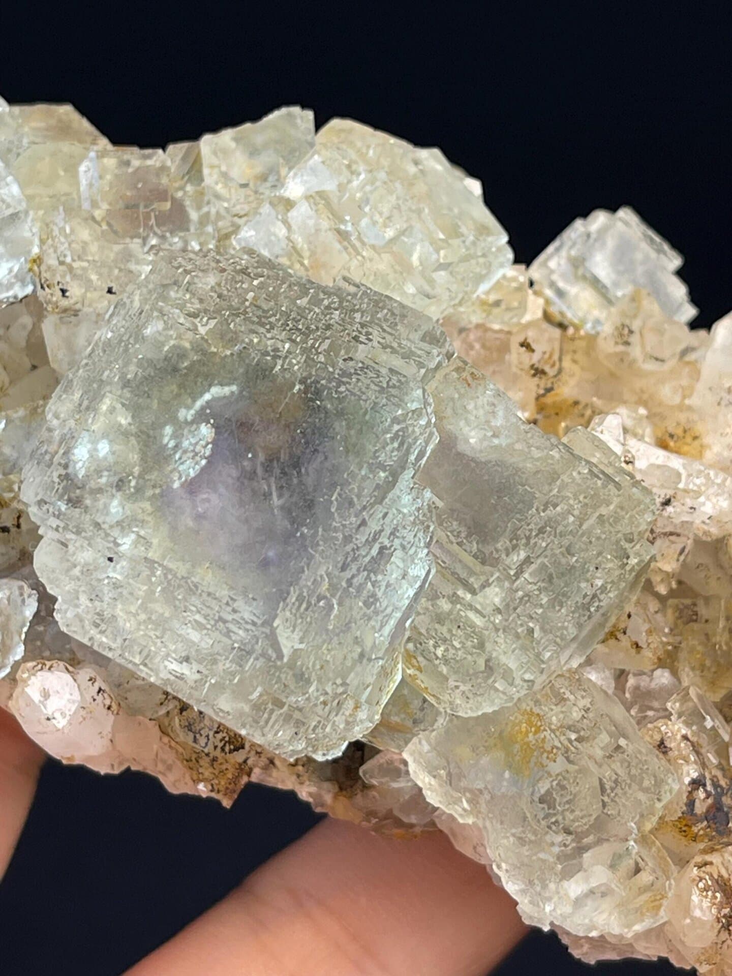 Xianghualing fluorite specimen under studio lighting