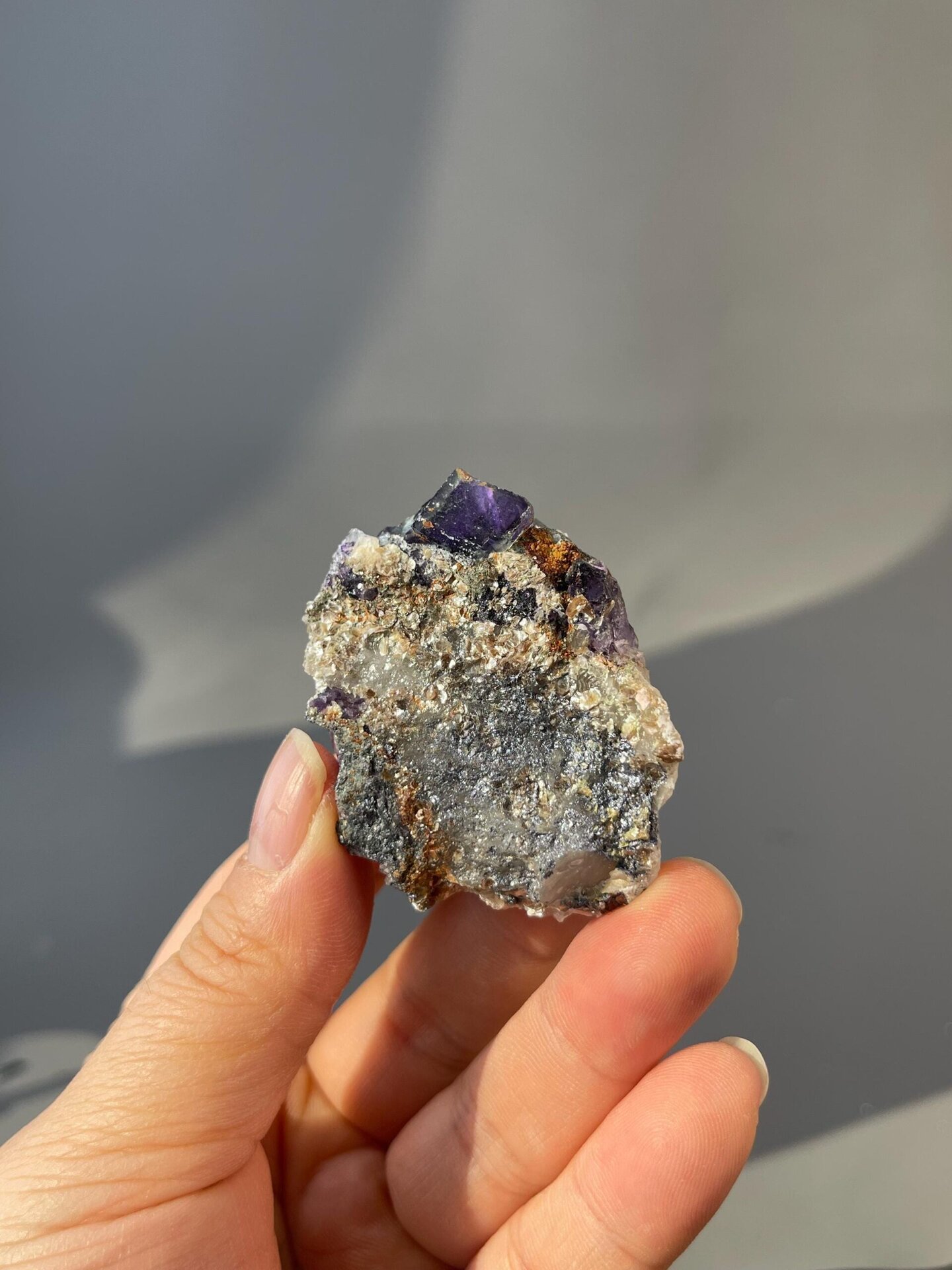 Rich deep purple color of old mine fluorite cubes