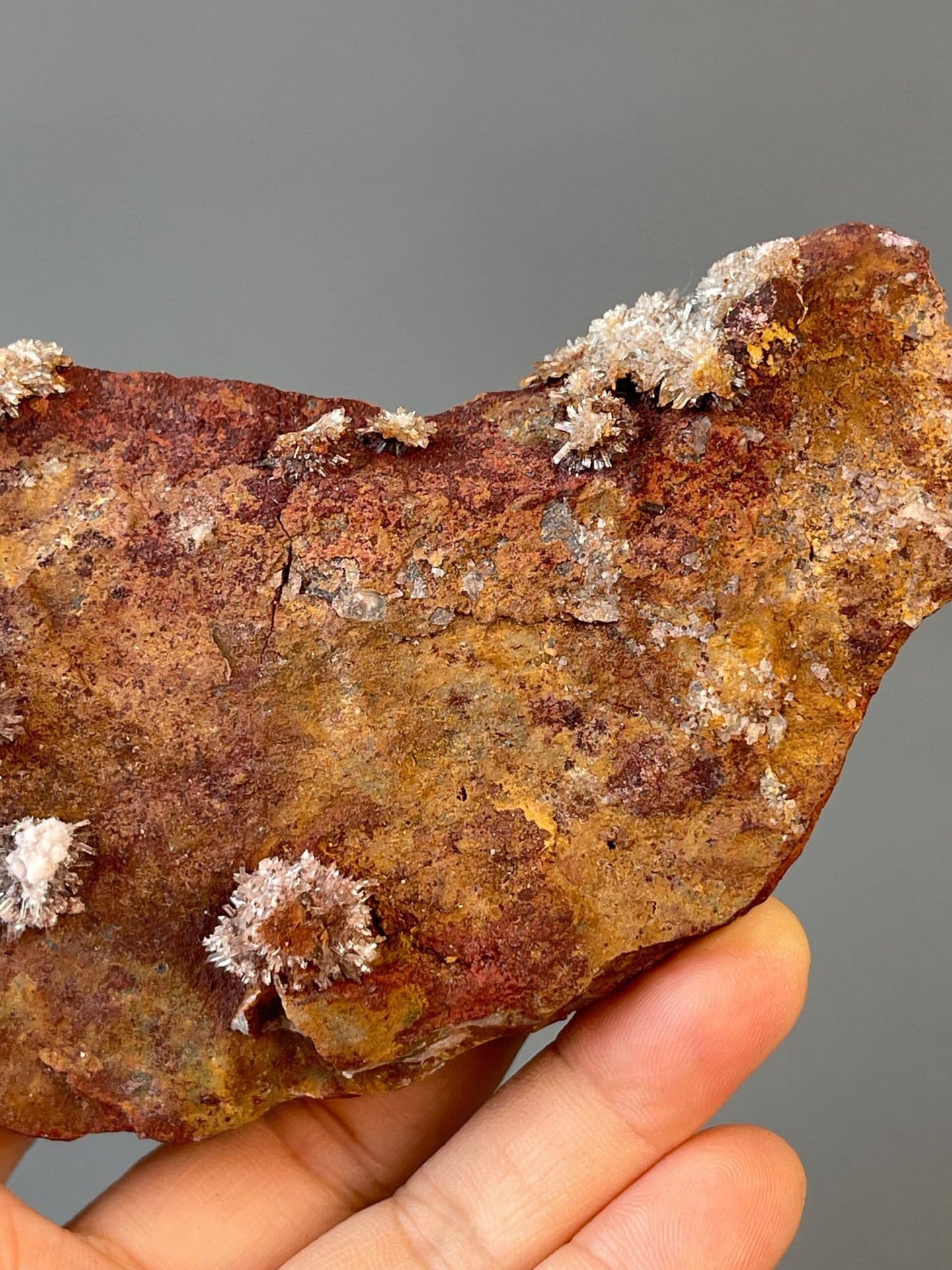 Top view of flower-like fluorite crystal arrangement