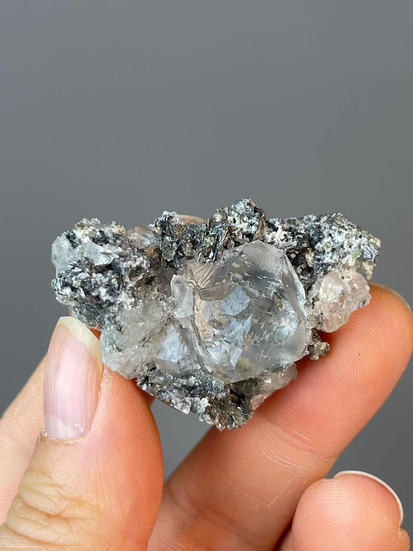 Top view of fluorite sphere symmetry