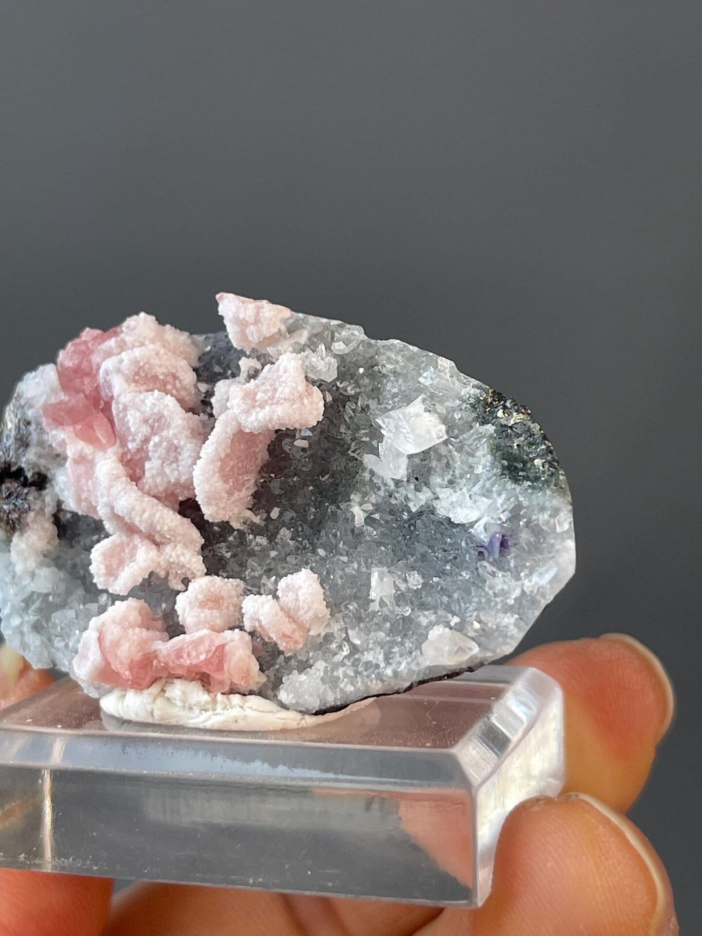 Delicate petal shape of rhodochrosite specimen
