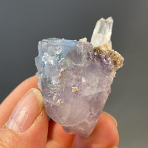 Light Purple YGX Fluorite with Quartz Crystal - Elegant and Pure - Exquisite Mineral Specimen