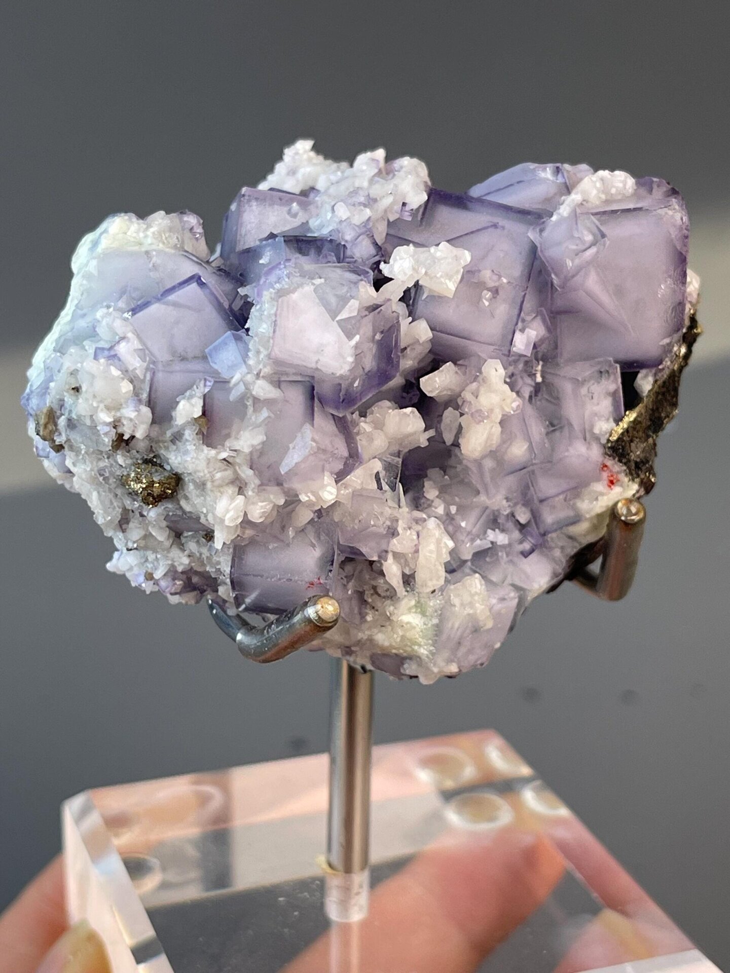 Deep purple fluorite color under studio lighting