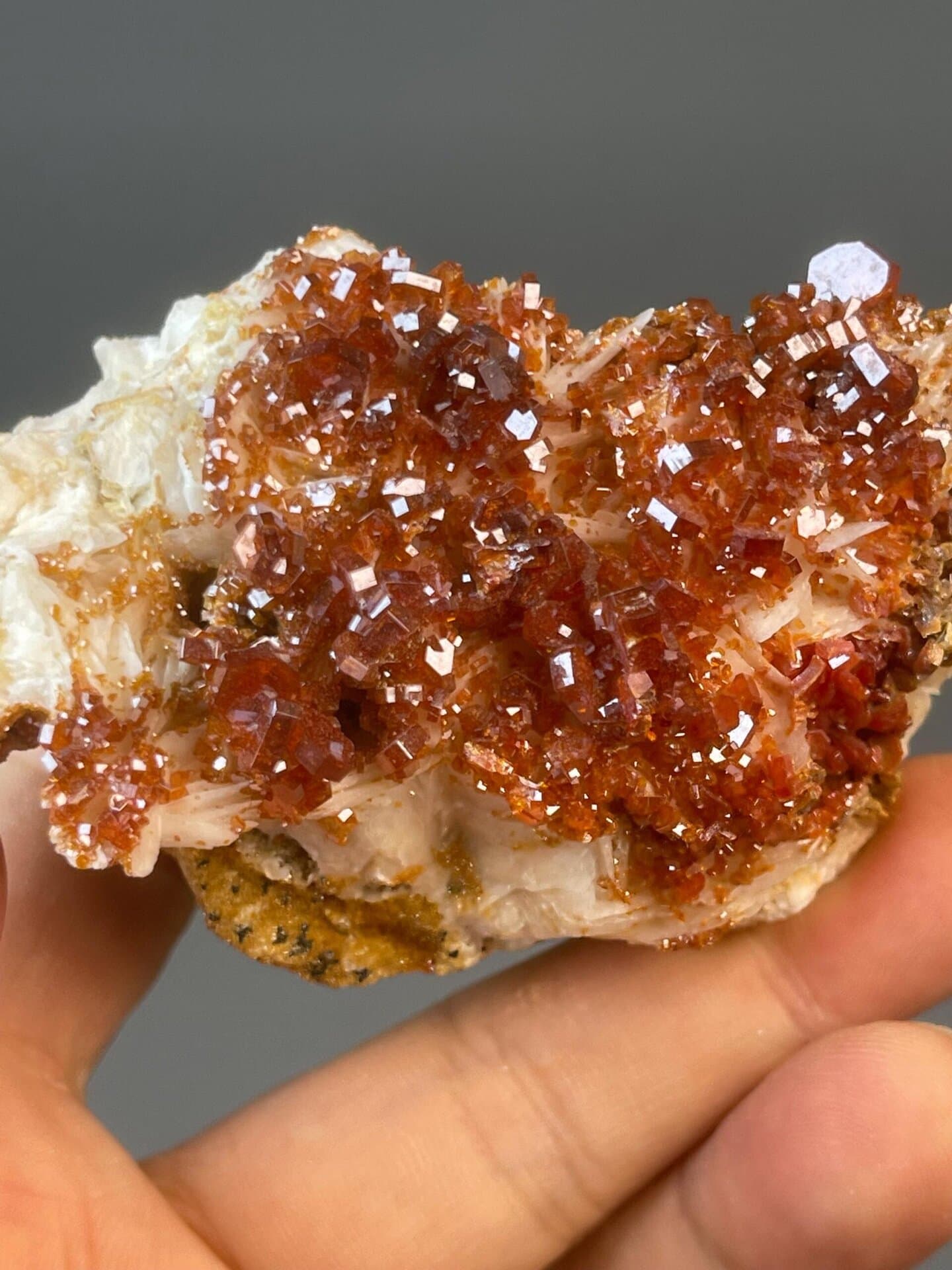 Vanadinite cluster on matrix measuring 3.3×2.0×1.6 inches