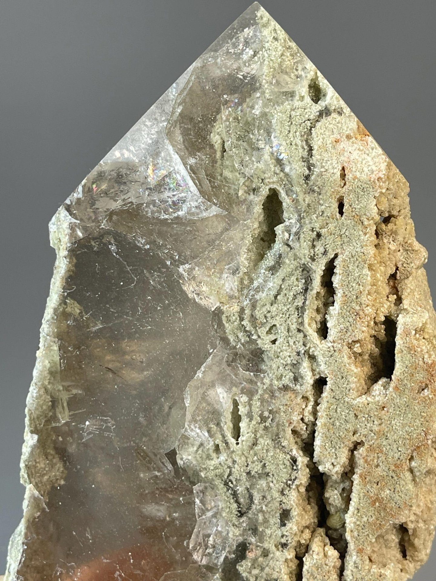 CaCO₃ trigonal calcite carved into obelisk tower form