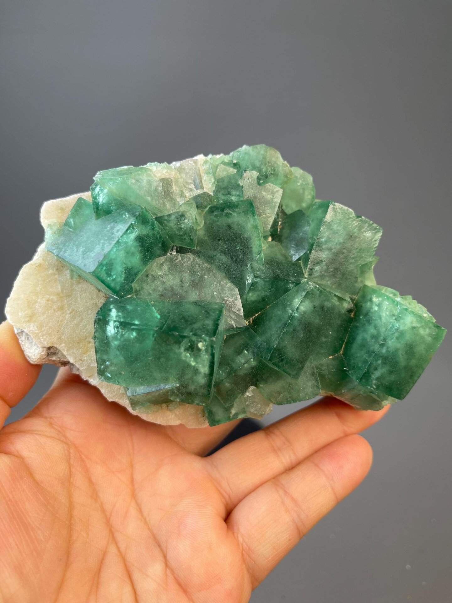 Madagascar green fluorite with translucent vitreous luster