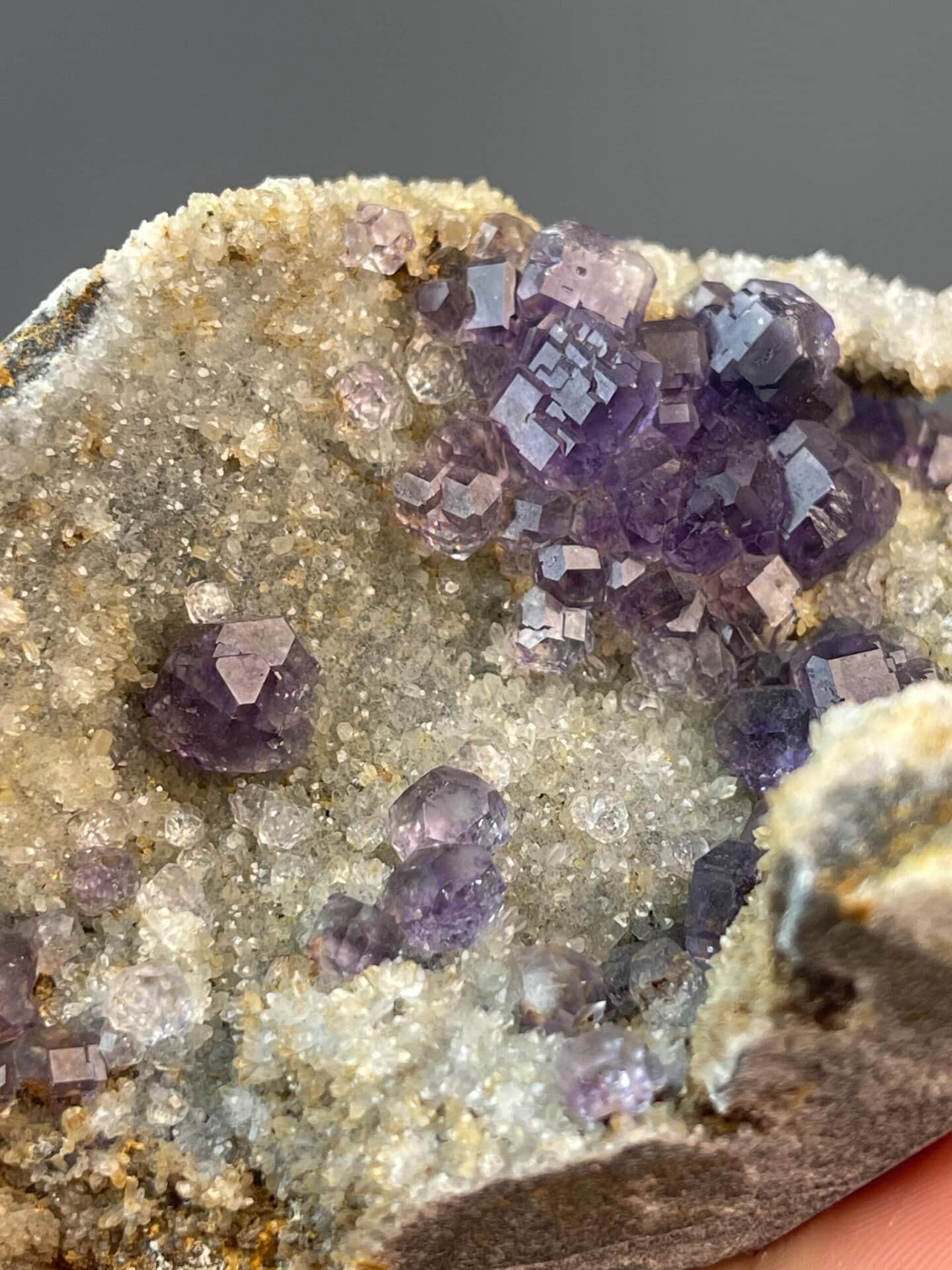 Tanzan fluorite spherical display specimen from Fujian, China