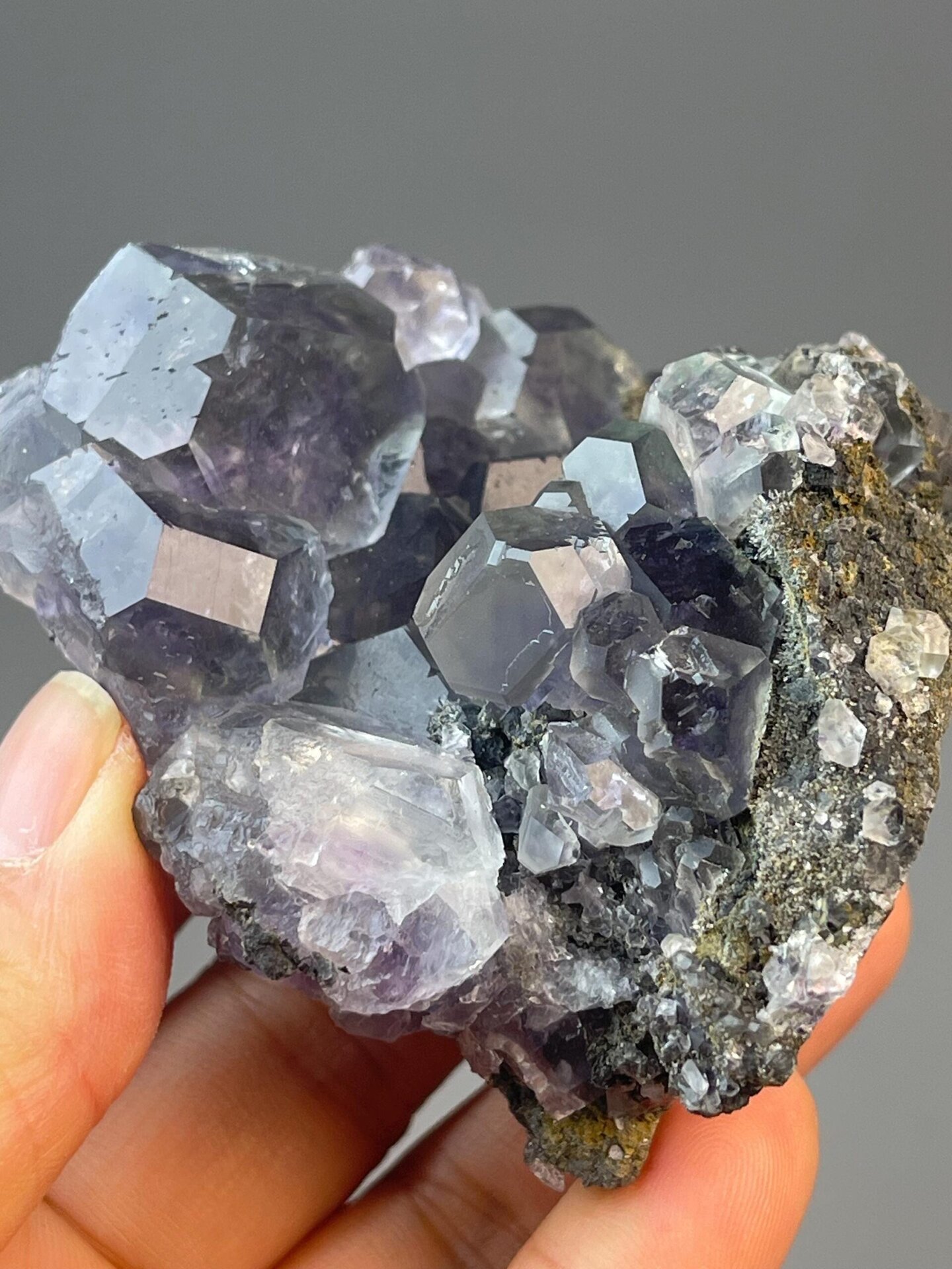 Large window tanzan fluorite with transparent interior clarity
