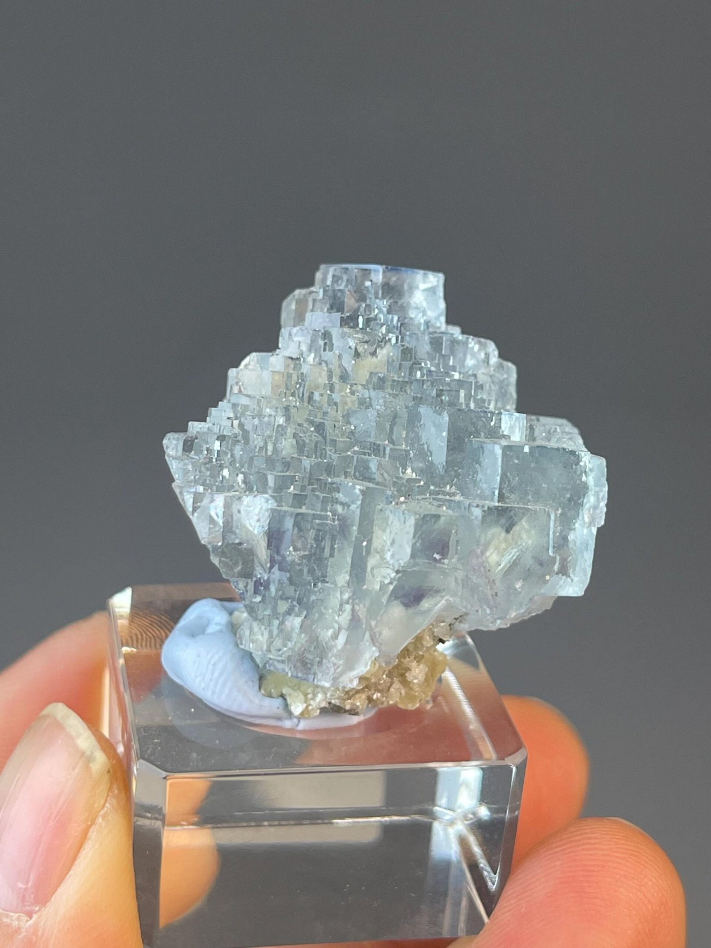 Phantom fluorite on dolomite, 1.23 oz, vitreous luster