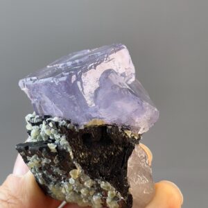 Purple Fluorite Twin Block Crystals - High Transparency - YGX Origin - Rare Collector's Mineral Specimen