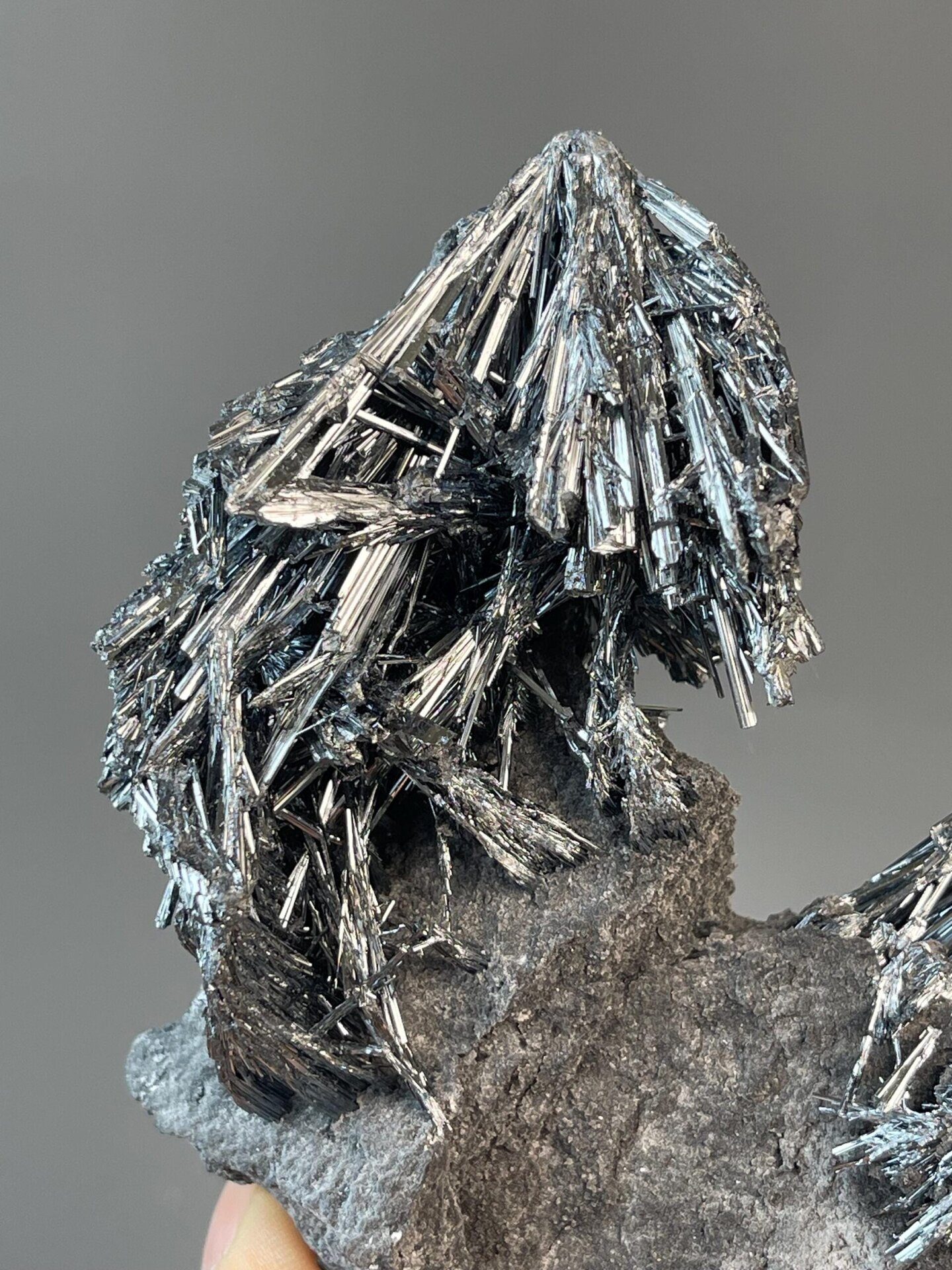 Back view of stibnite formation