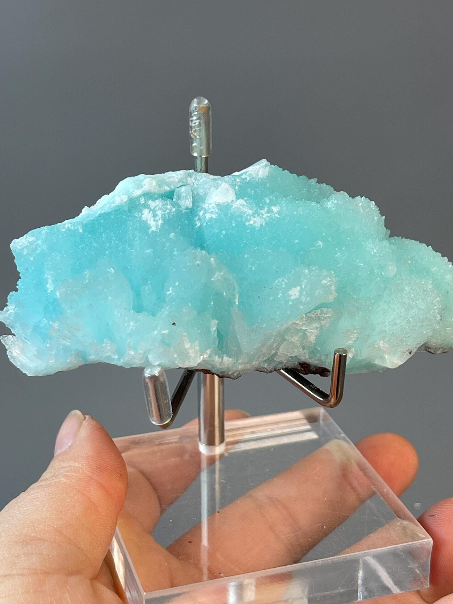 Scale reference of large azurite cloud specimen from Yunnan