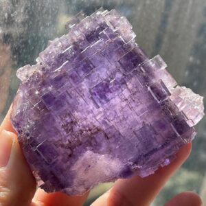 Fluorite Crystal Specimen - Deep Purple Phantom Cube - Natural Origin - Collectible Gemstone