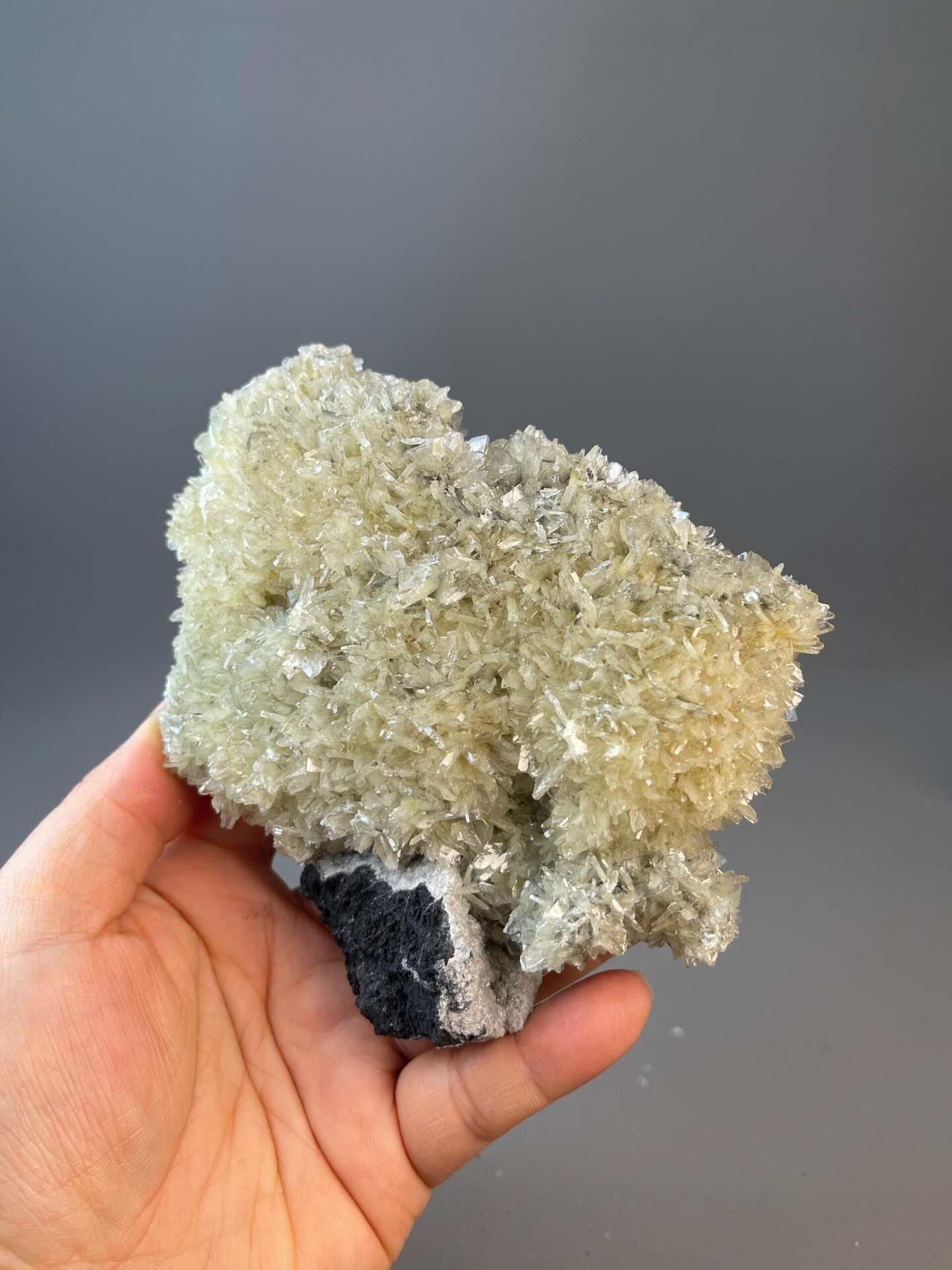 Side view of vanadinite crystal cluster on matrix