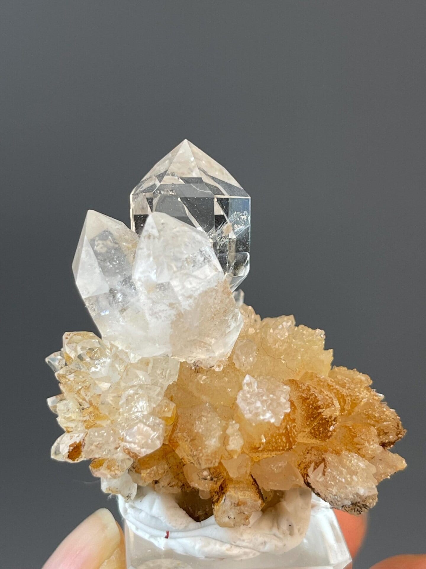 Transparent quartz crystal point from Namibia, 1.06 oz