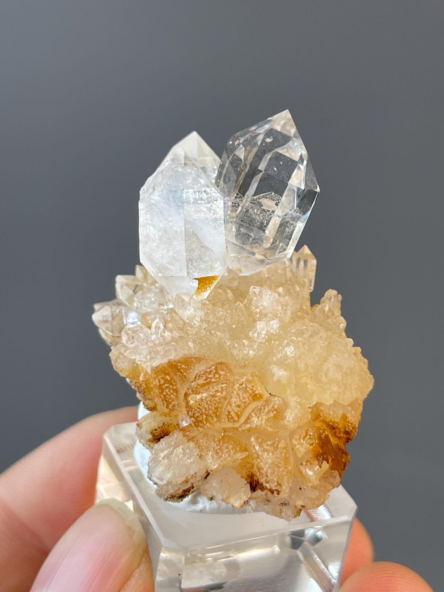 Prismatic quartz crystal with exceptional clarity from Africa