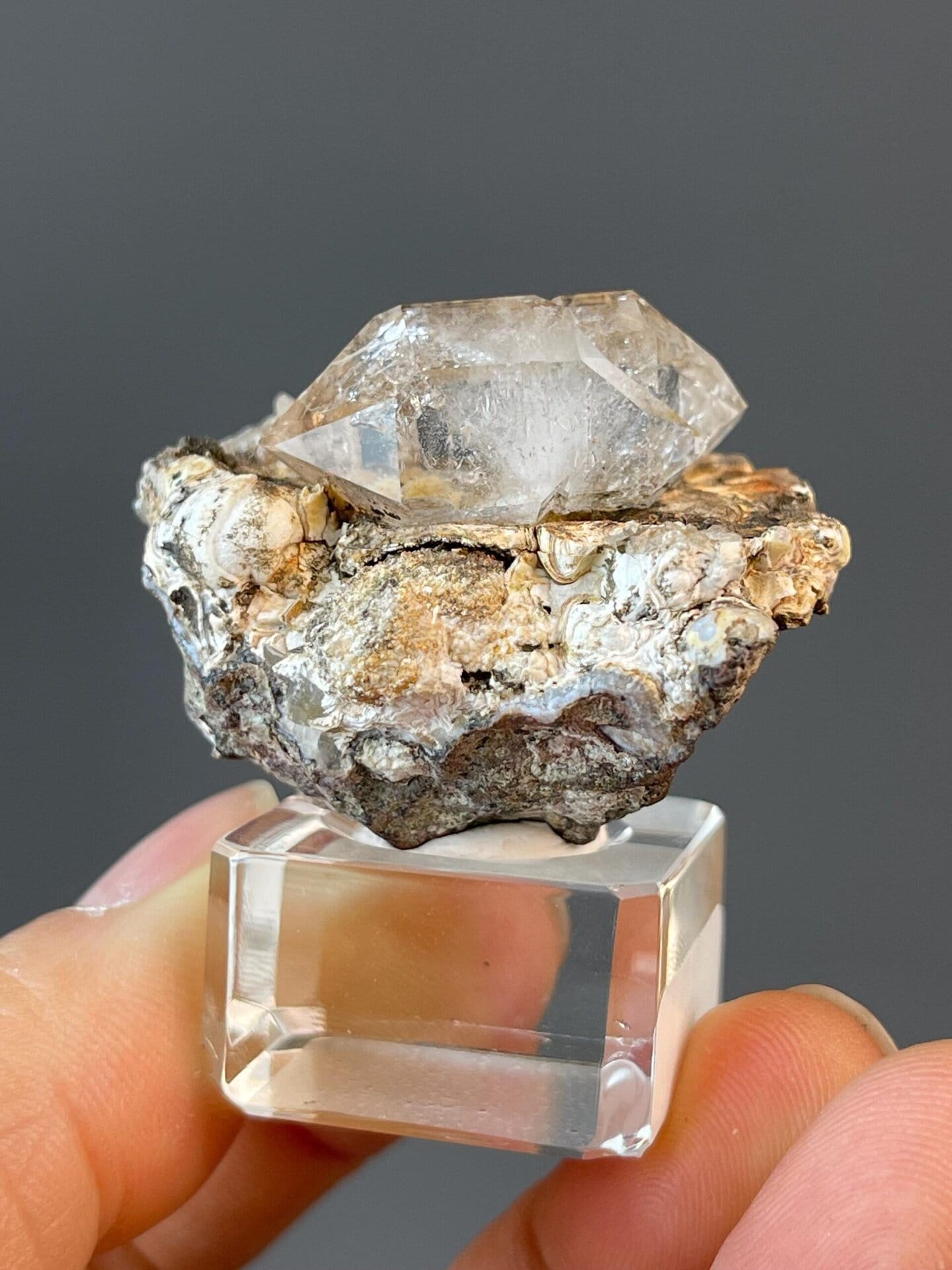 Quartz cluster mineral specimen measuring 1.6×1.2×1.3 inches