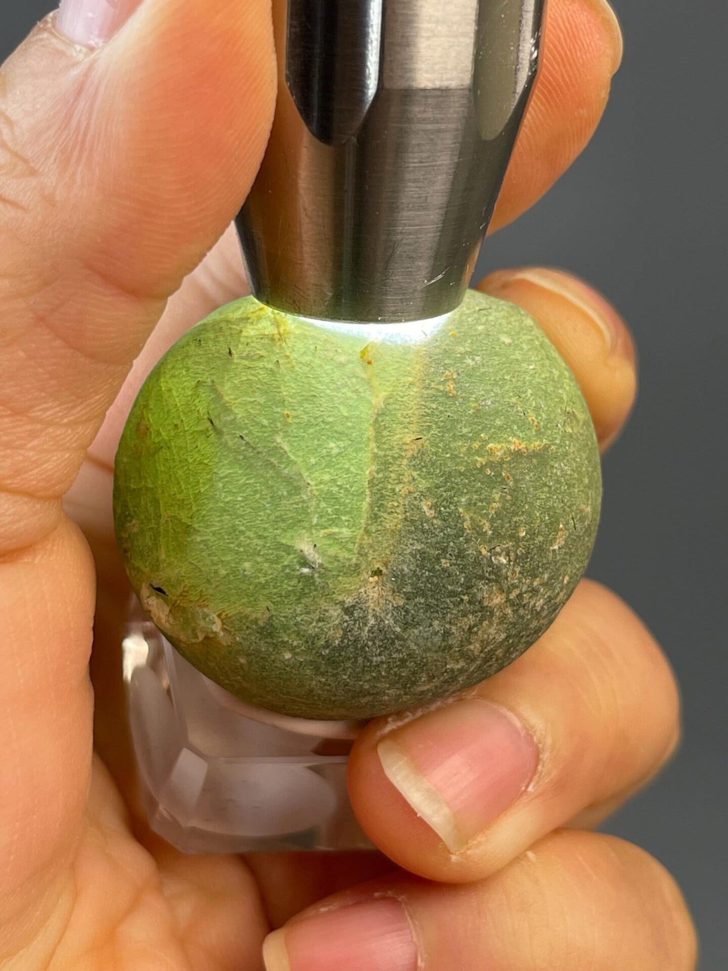 Full view of prehnite cluster specimen