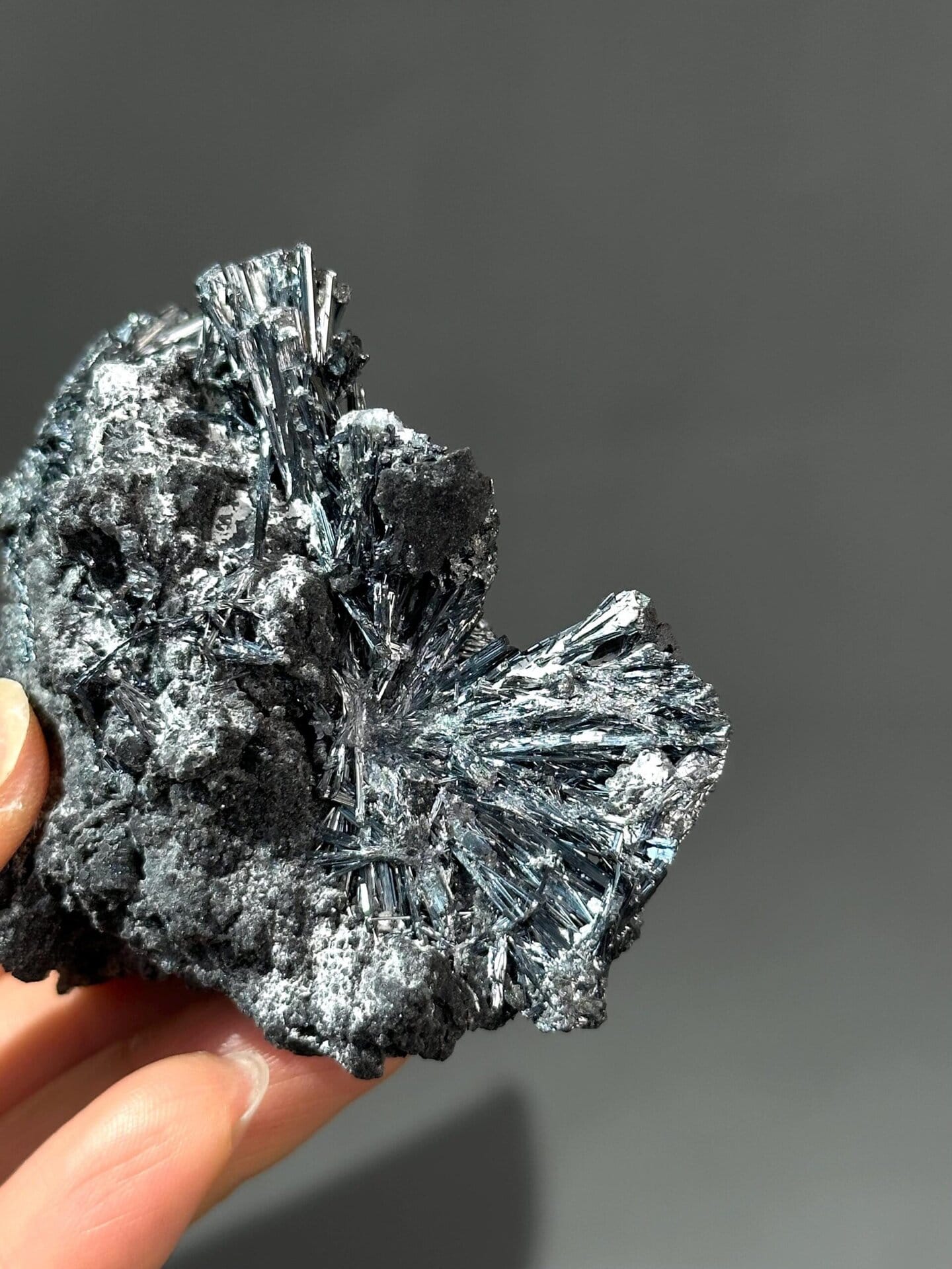Stibnite Hunan blade cluster ruler scale reference