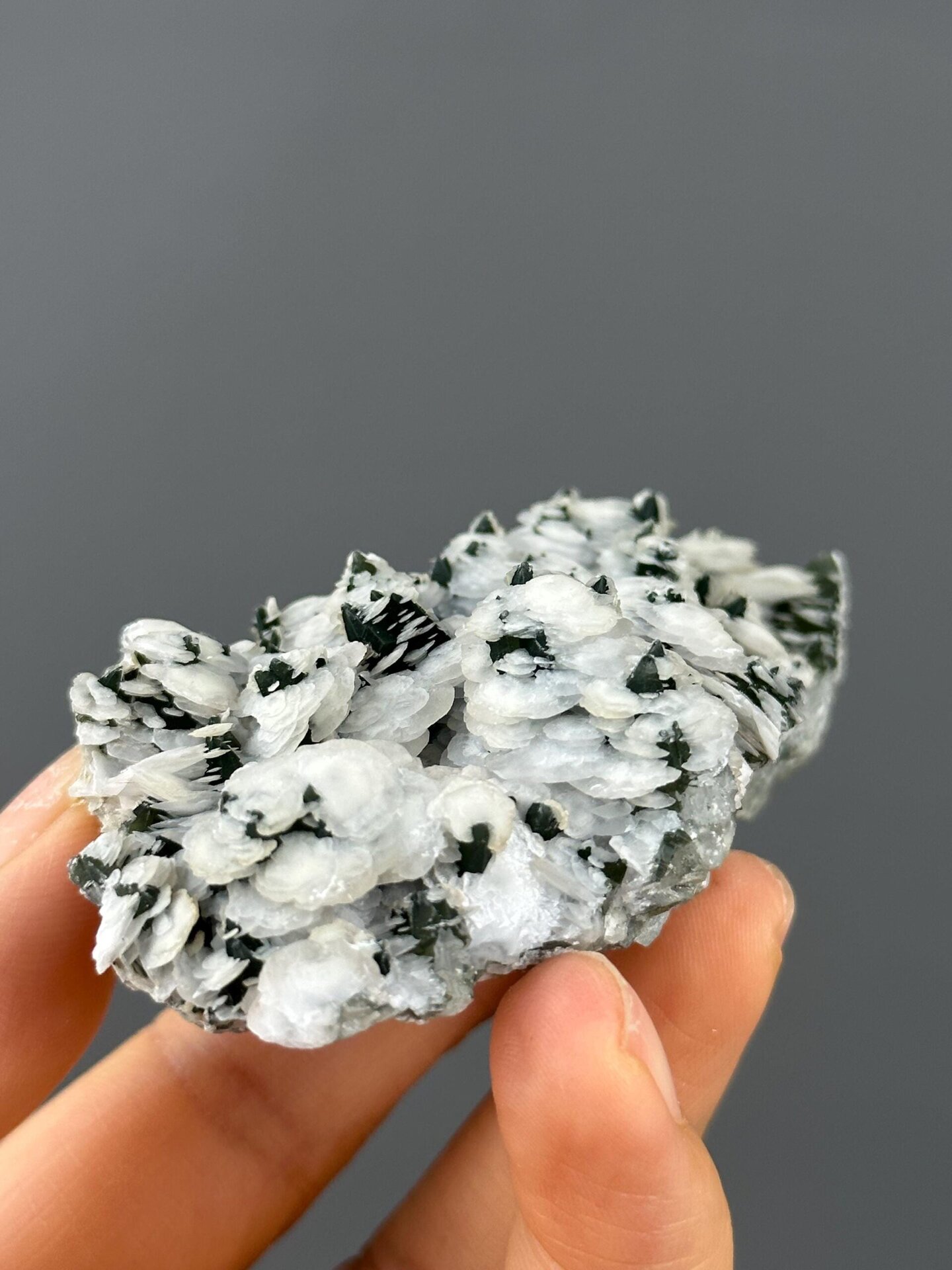 Calcite with screw-growth green quartz from Inner Mongolia China