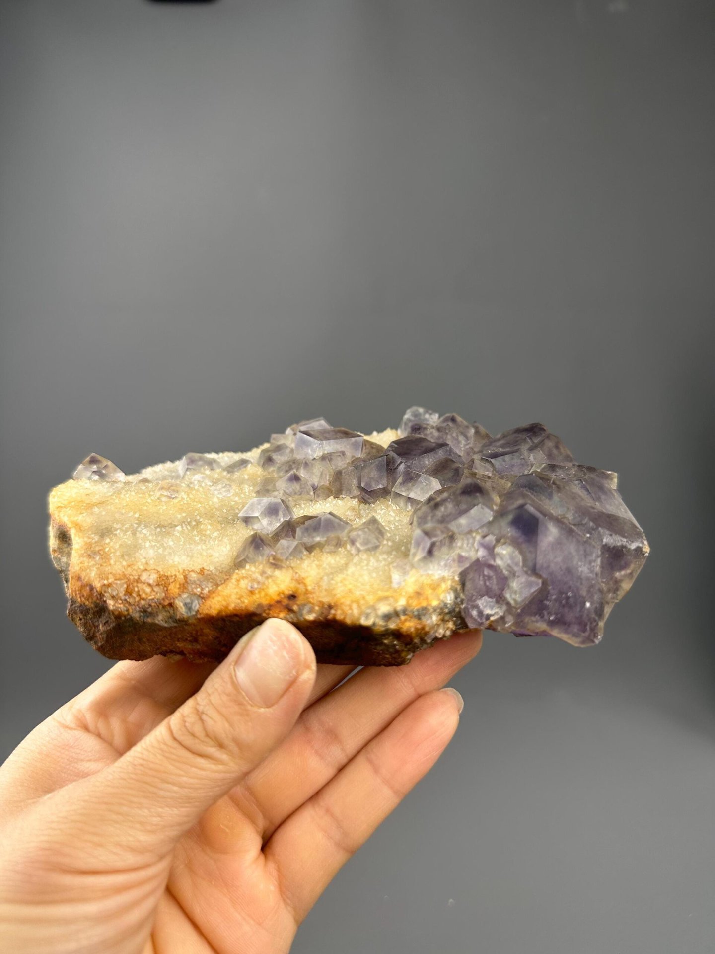 Purple fluorite slab polished surface detail