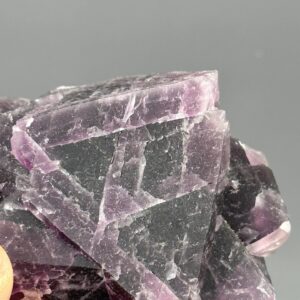 Triangular Fluorite Specimen - Purple and Green Core - Etched Crystal - Guizhou Origin - Collectible Gem