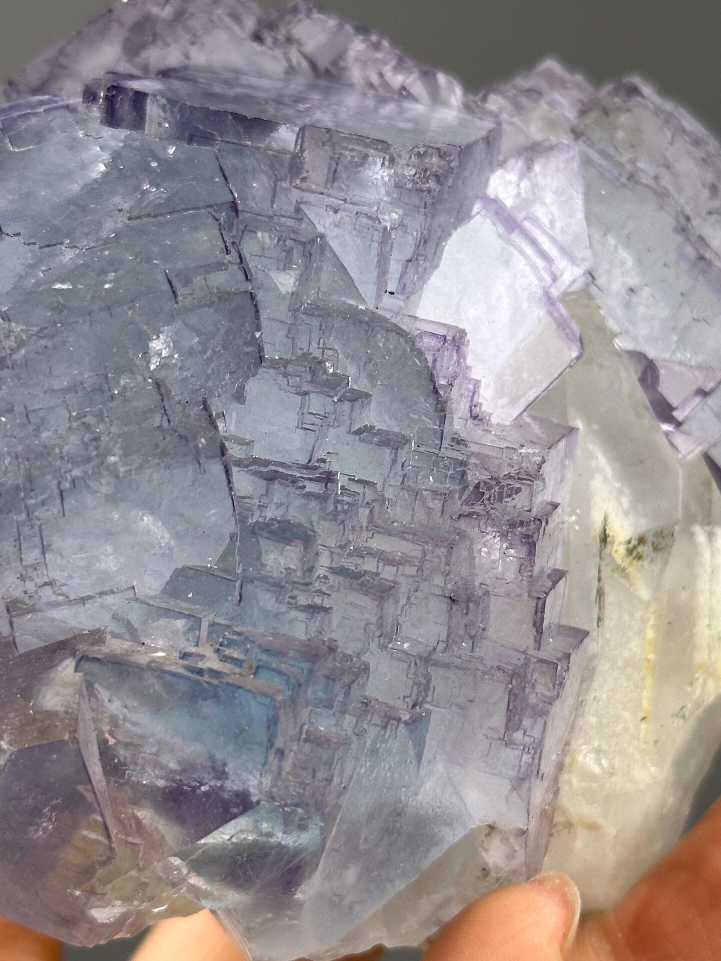 Fluorite twin interpenetration detail close-up