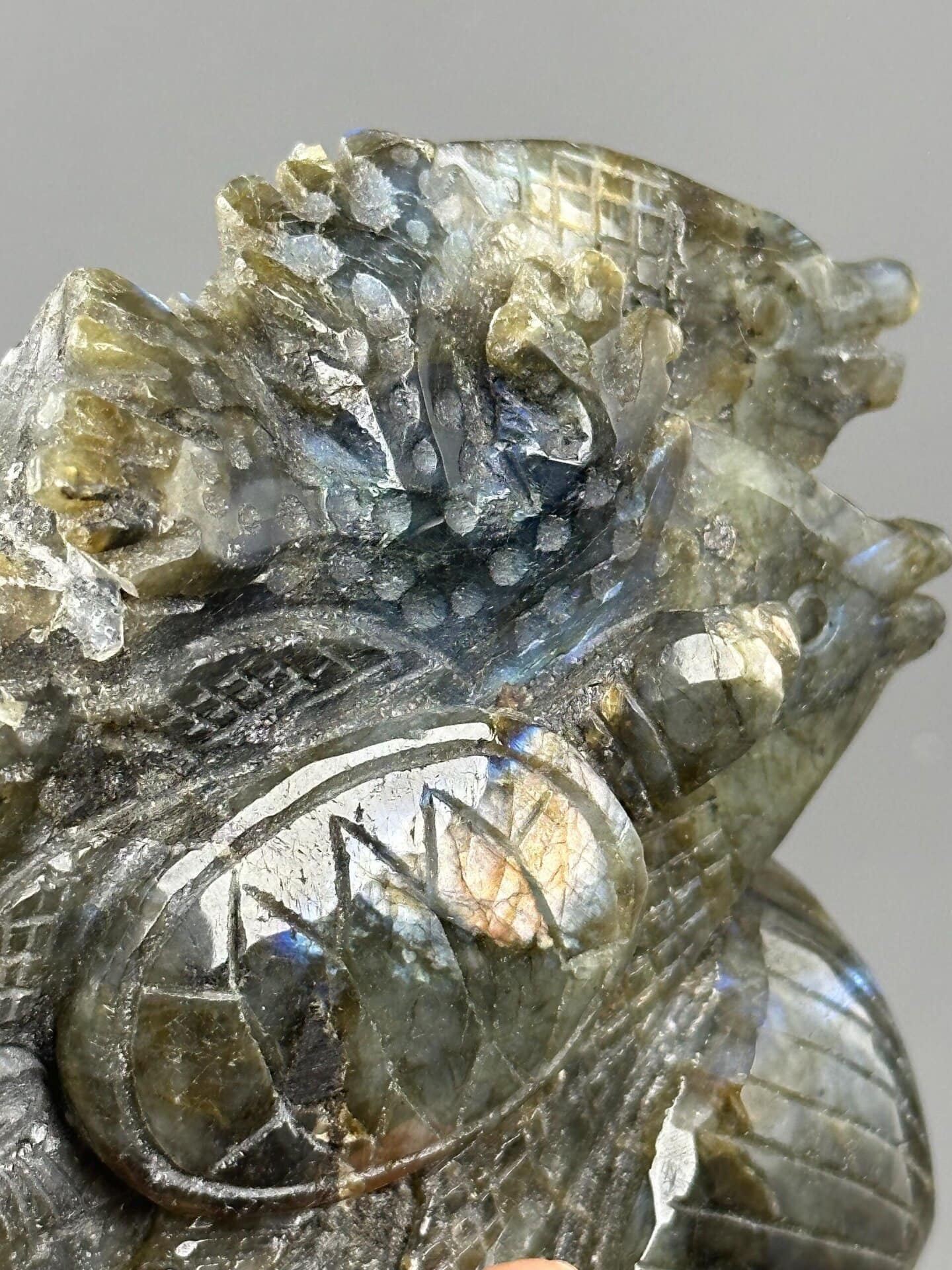 Labradorite ocean carving side profile