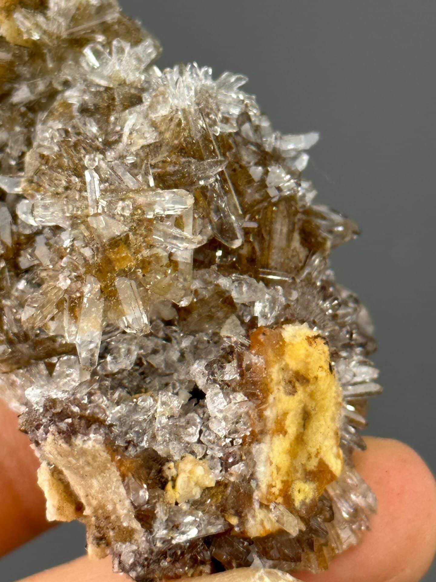 Gypsum flower cluster silky crystal detail