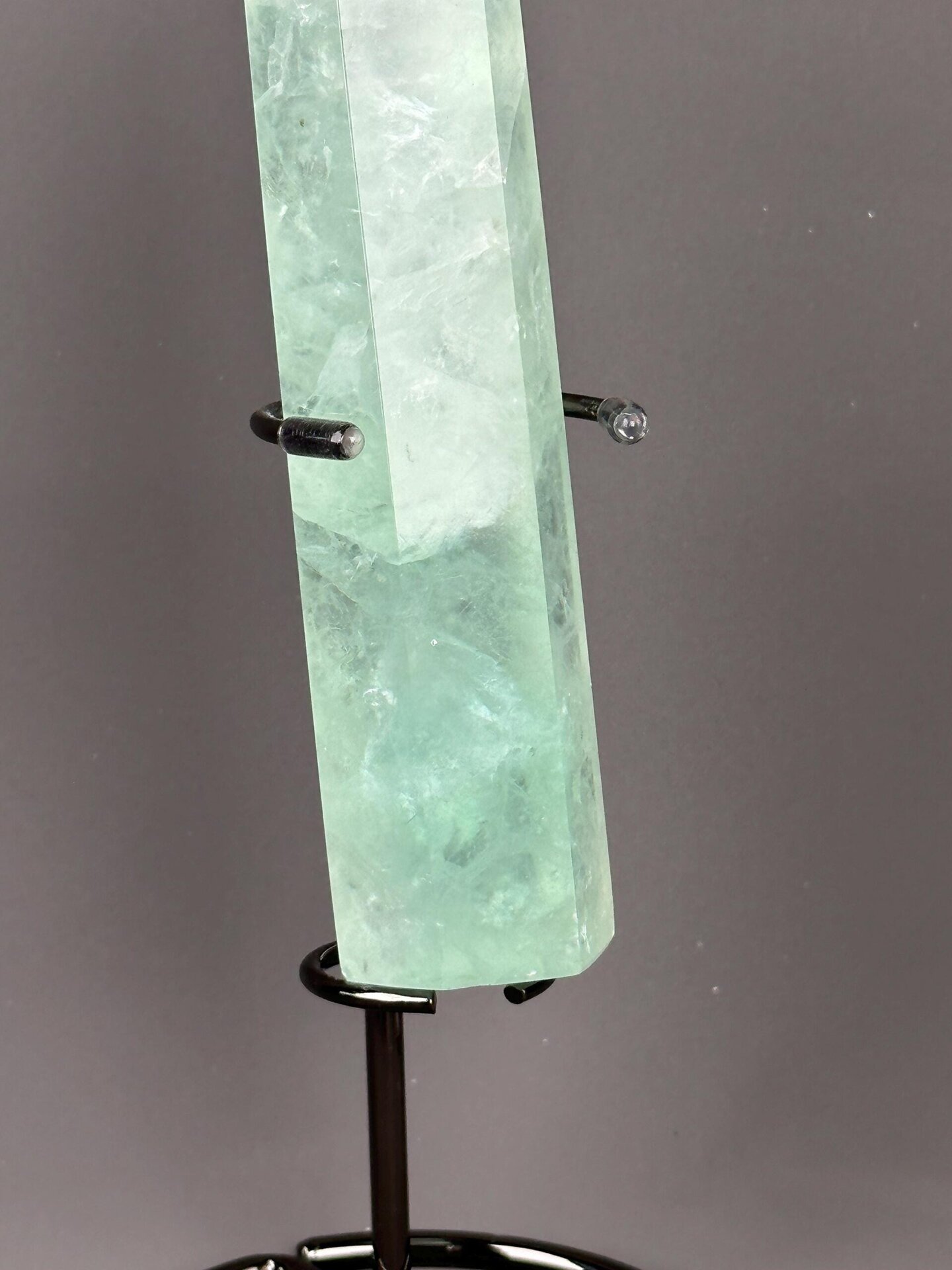 Green fluorite tower showing translucent body