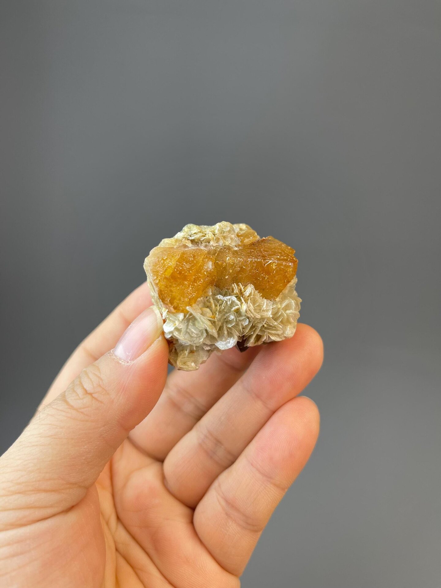 Scheelite twin crystals measuring 1.5×1.3×1.3 inches