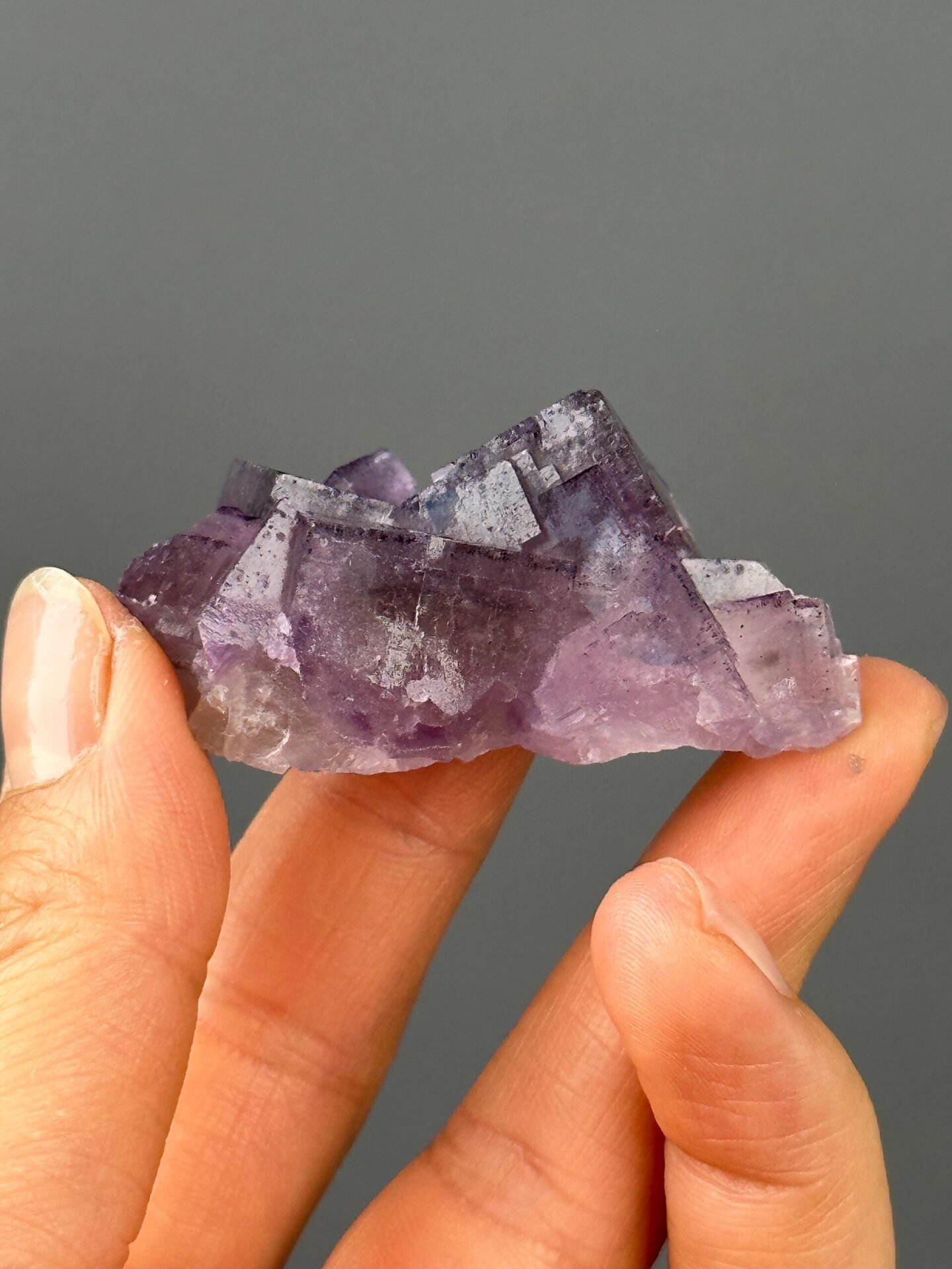 Twin fluorite crystal faces cubic habit