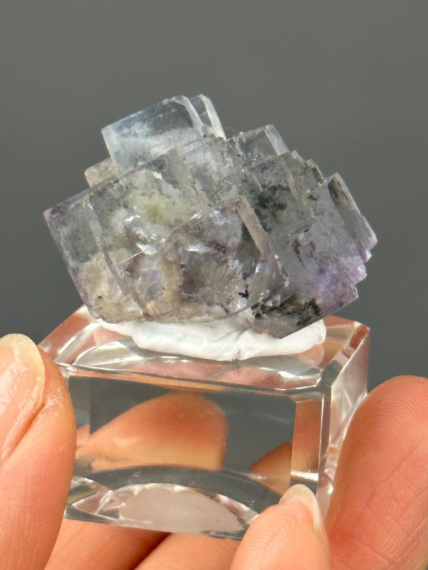 Fluorite crystal transparency close-up