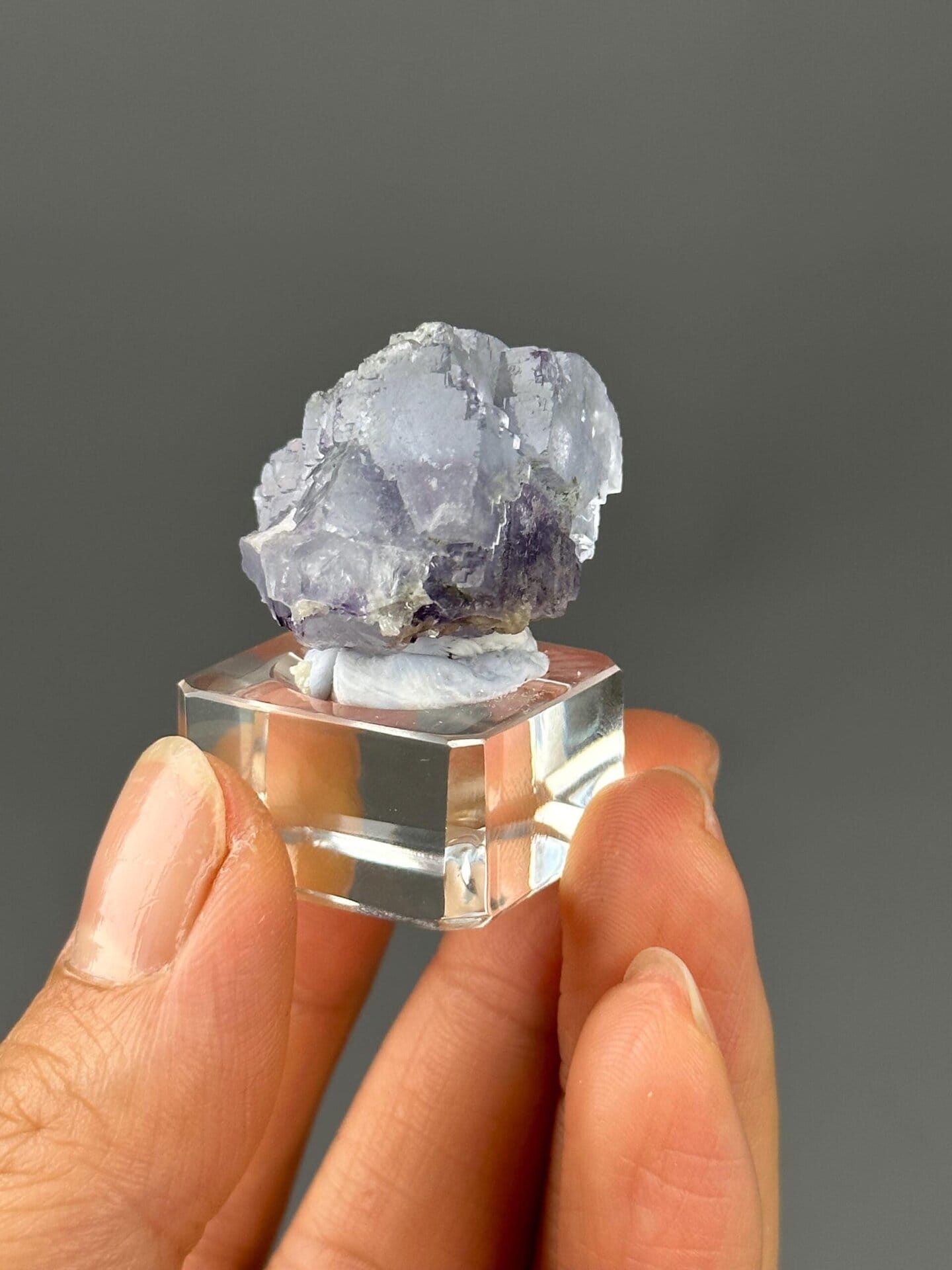 Twin fluorite miniature rainbow detail