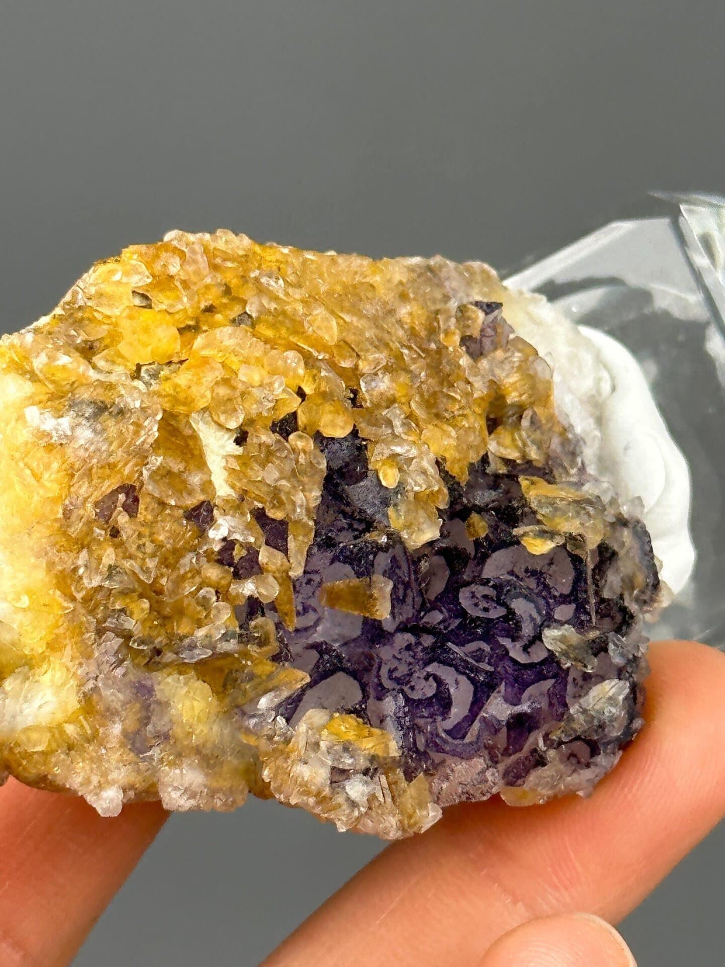 Guizhou fluorite calcite specimen under studio lighting