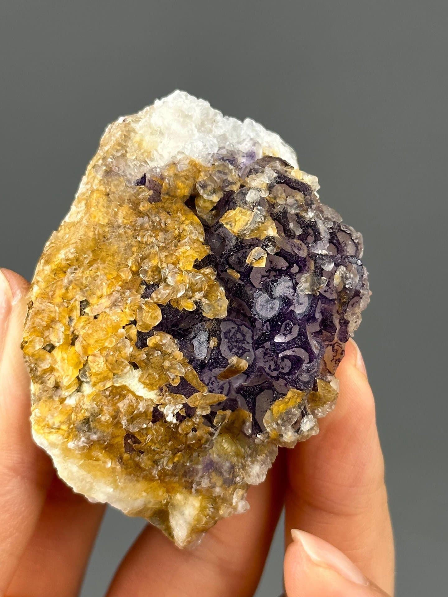Back view of fluorite calcite specimen
