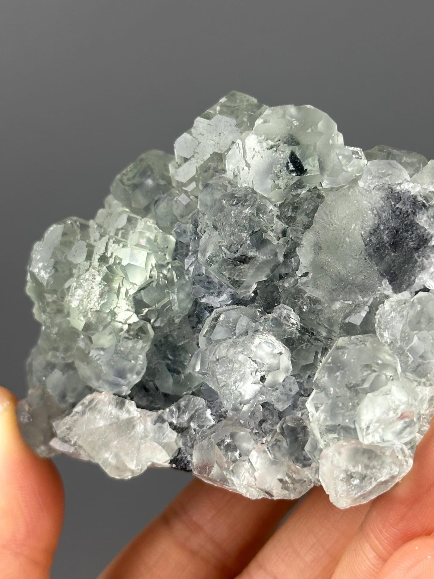 Spherical crystal surface texture on green fluorite