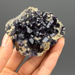 Exquisite Deep Purple Fluorite Cluster - Defined Cubic Structures - Inner Mongolia - Ideal for Collectors