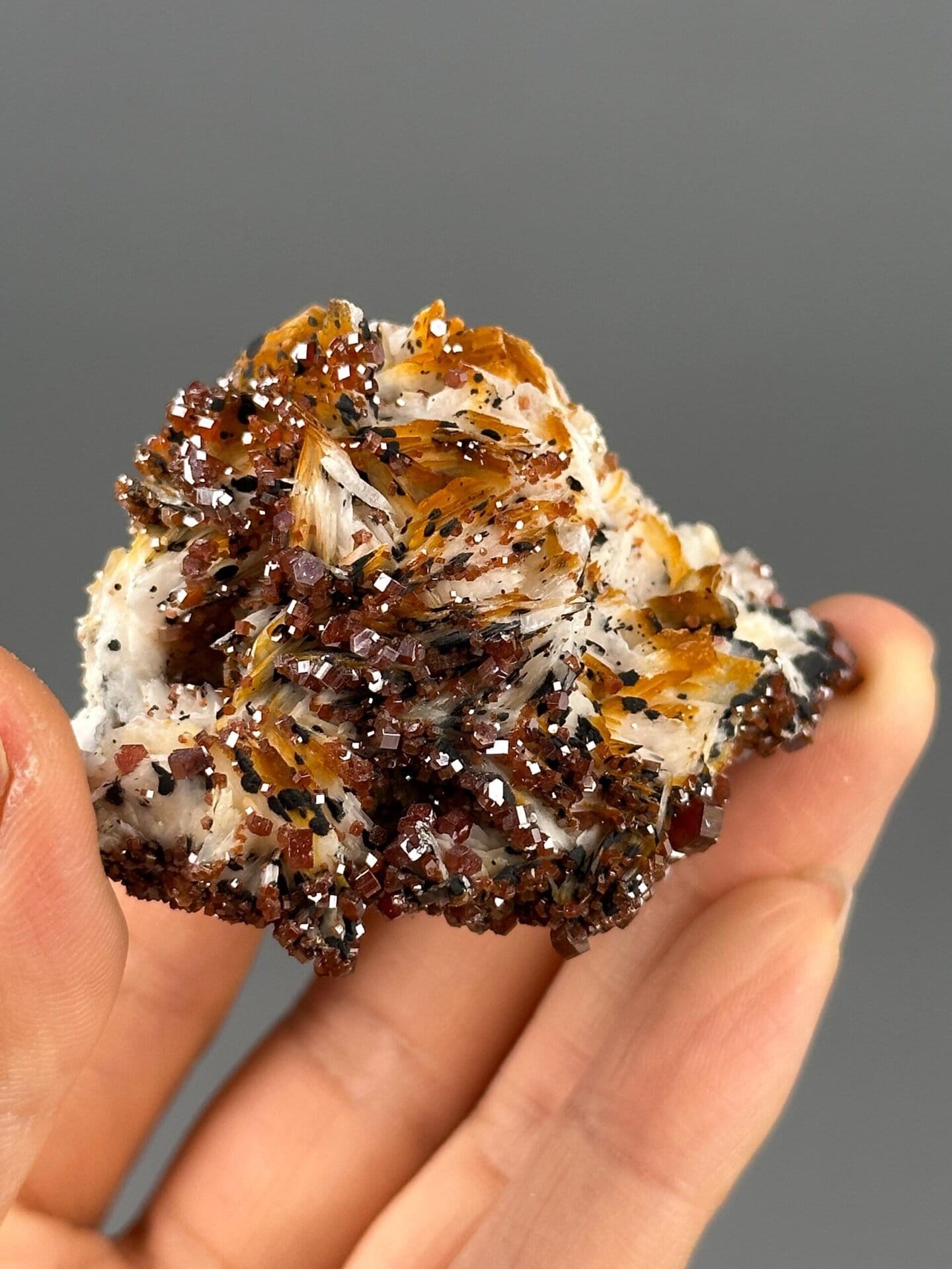 Top view of vanadinite crystal coverage on matrix
