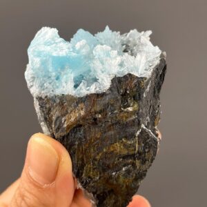 Blue Hemimorphite Crystal Goblet - Rare Fluorescent Cluster - Yunnan Origin - Metaphysical Mineral