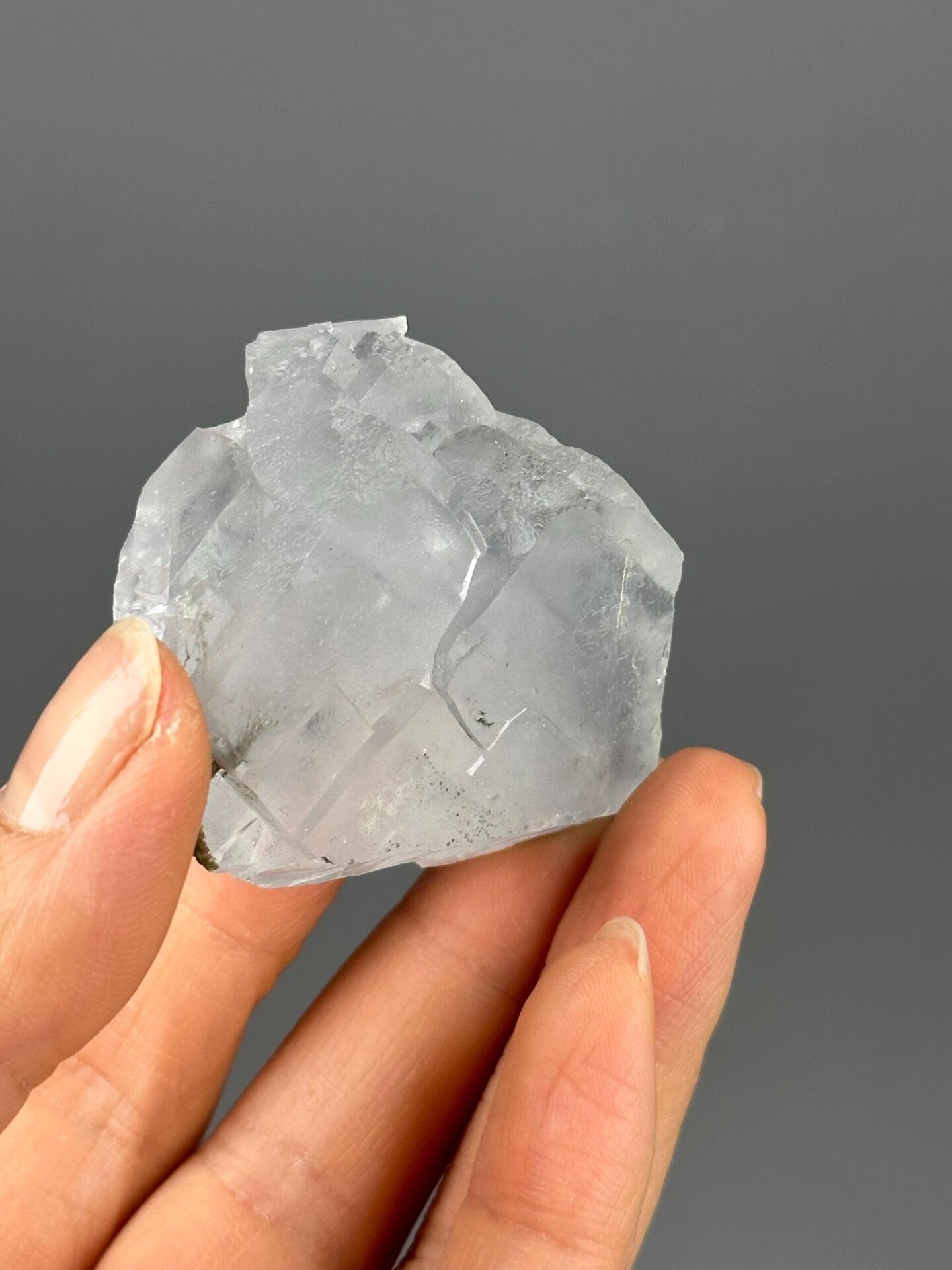 Interlocking white fluorite cubic crystals