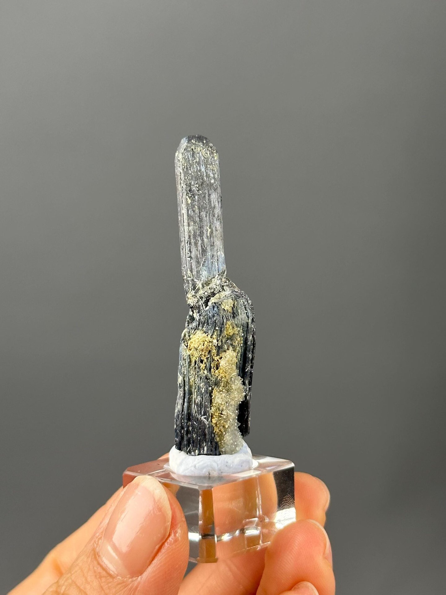Stibnite high-luster blades Hunan China front view